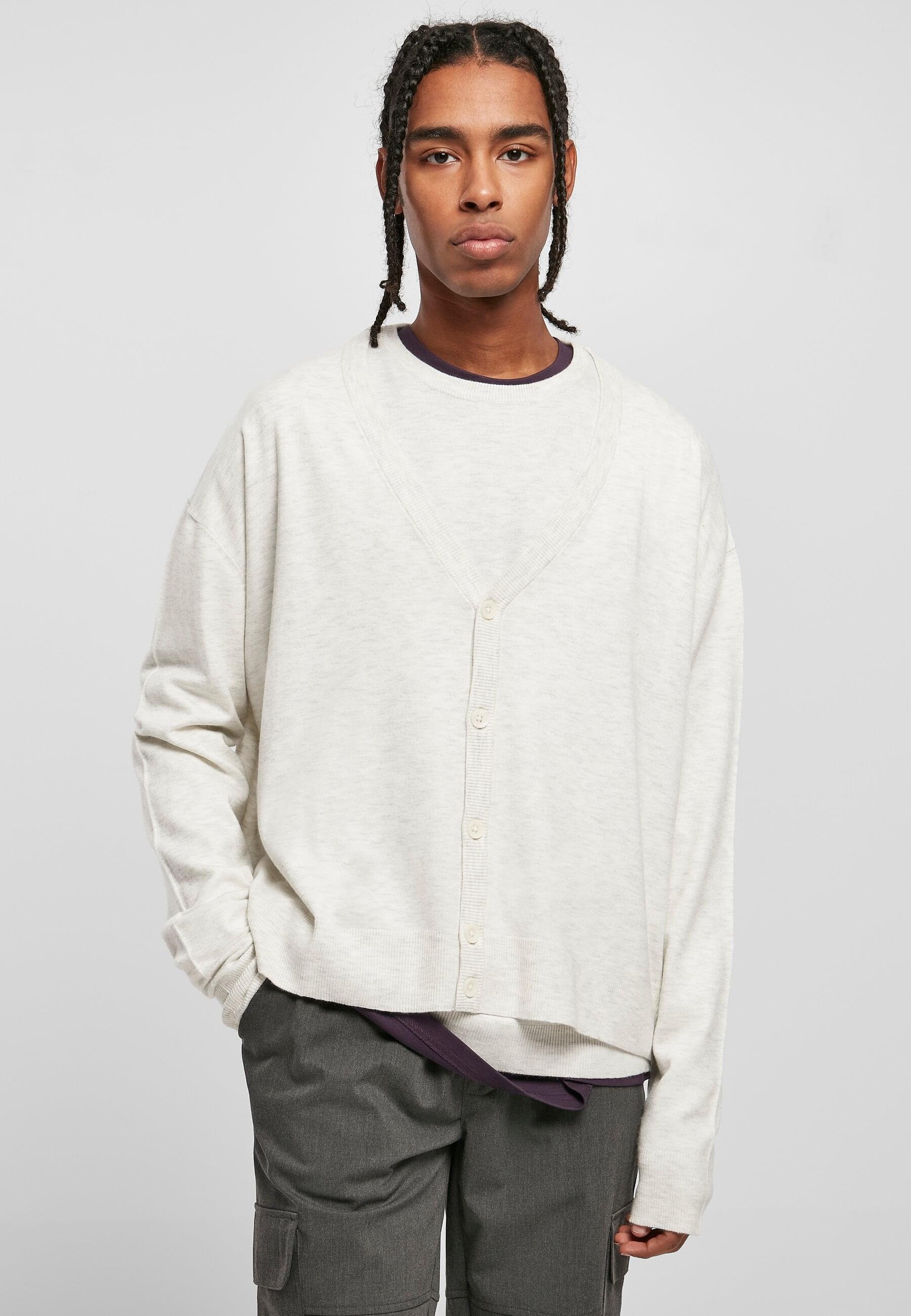 URBAN CLASSICS Strickjacke »Urban Classics Herren Eco Mix Boxy Cardigan« 1 Stk. tlg.
