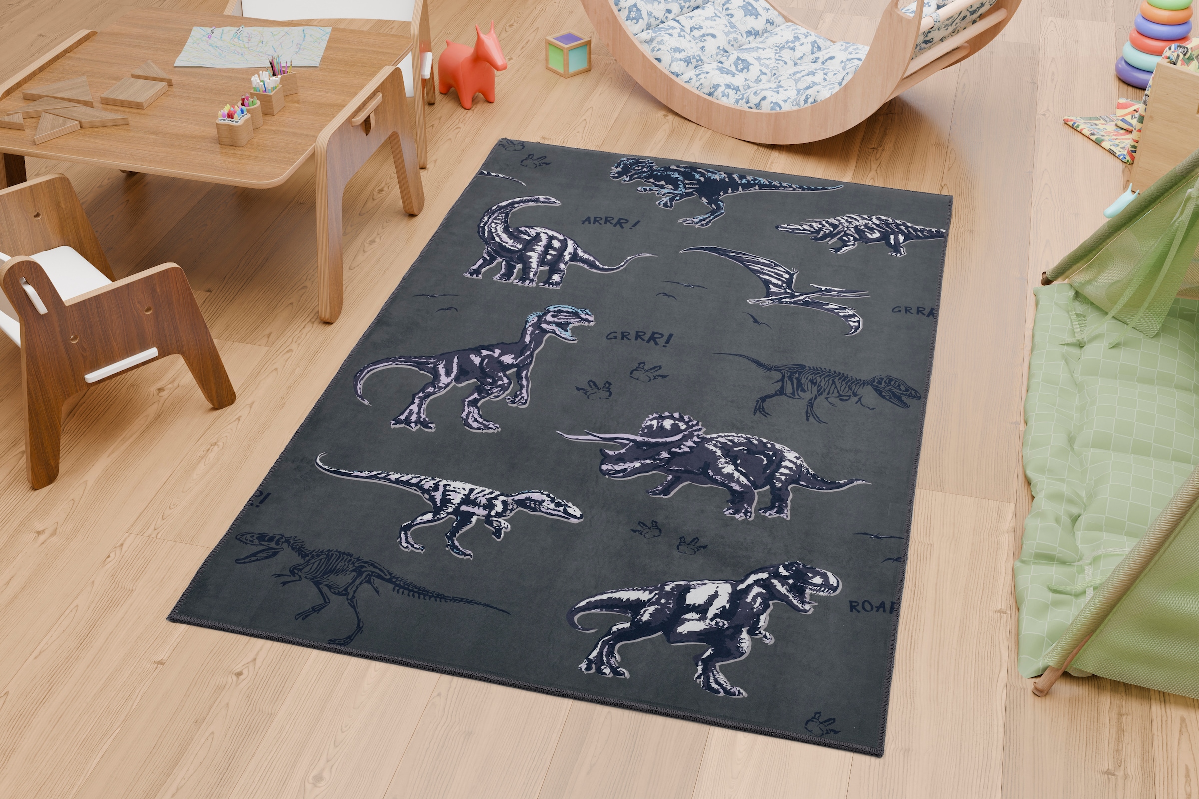 Böing Carpet Kinderteppich »T-Rex World 830«, rechteckig, 6 mm Höhe, Motiv günstig online kaufen