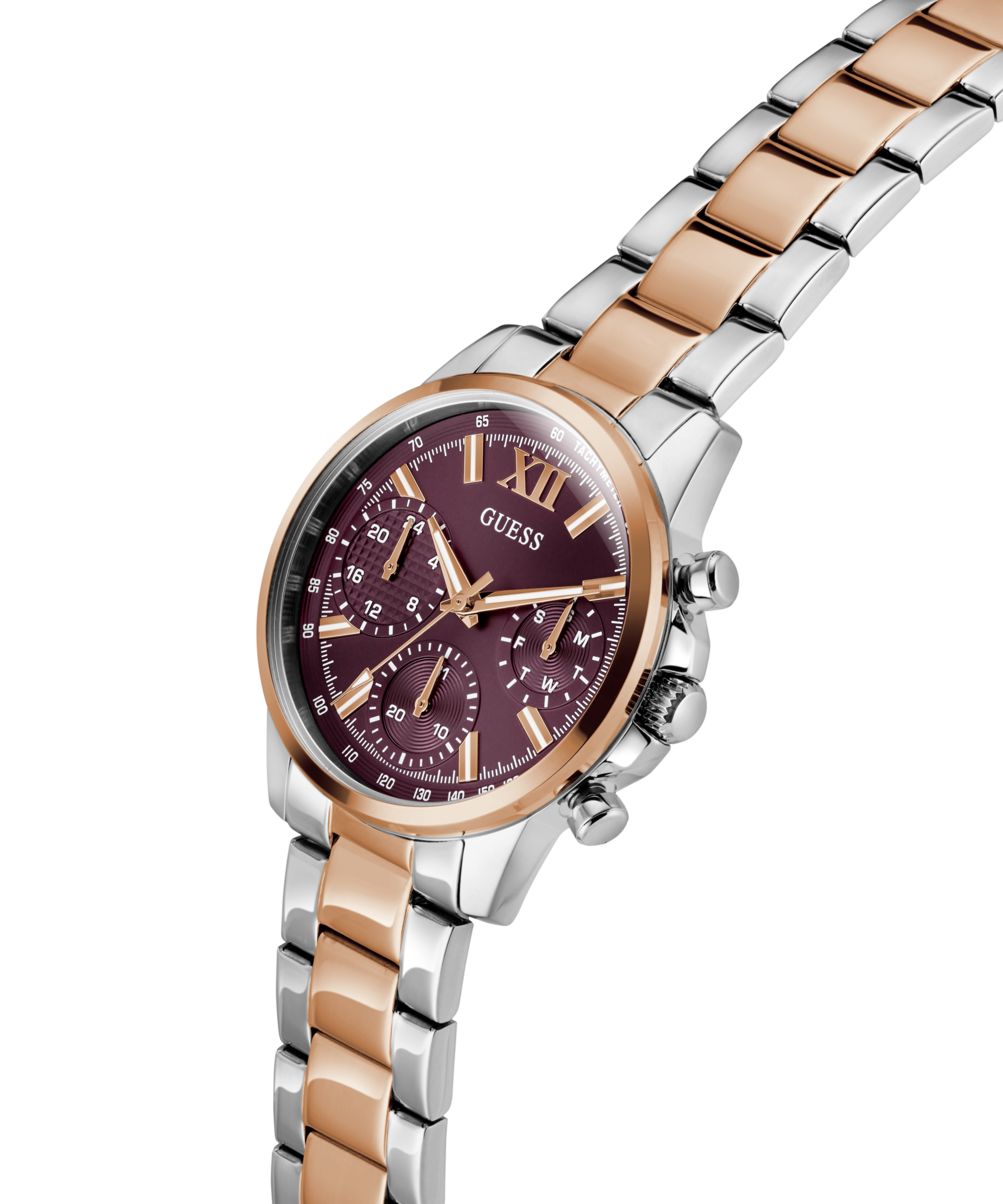Guess Multifunktionsuhr »BAILEY«, Quarzuhr, Armbanduhr, Damenuhr, Edelstahlarmband, Datum