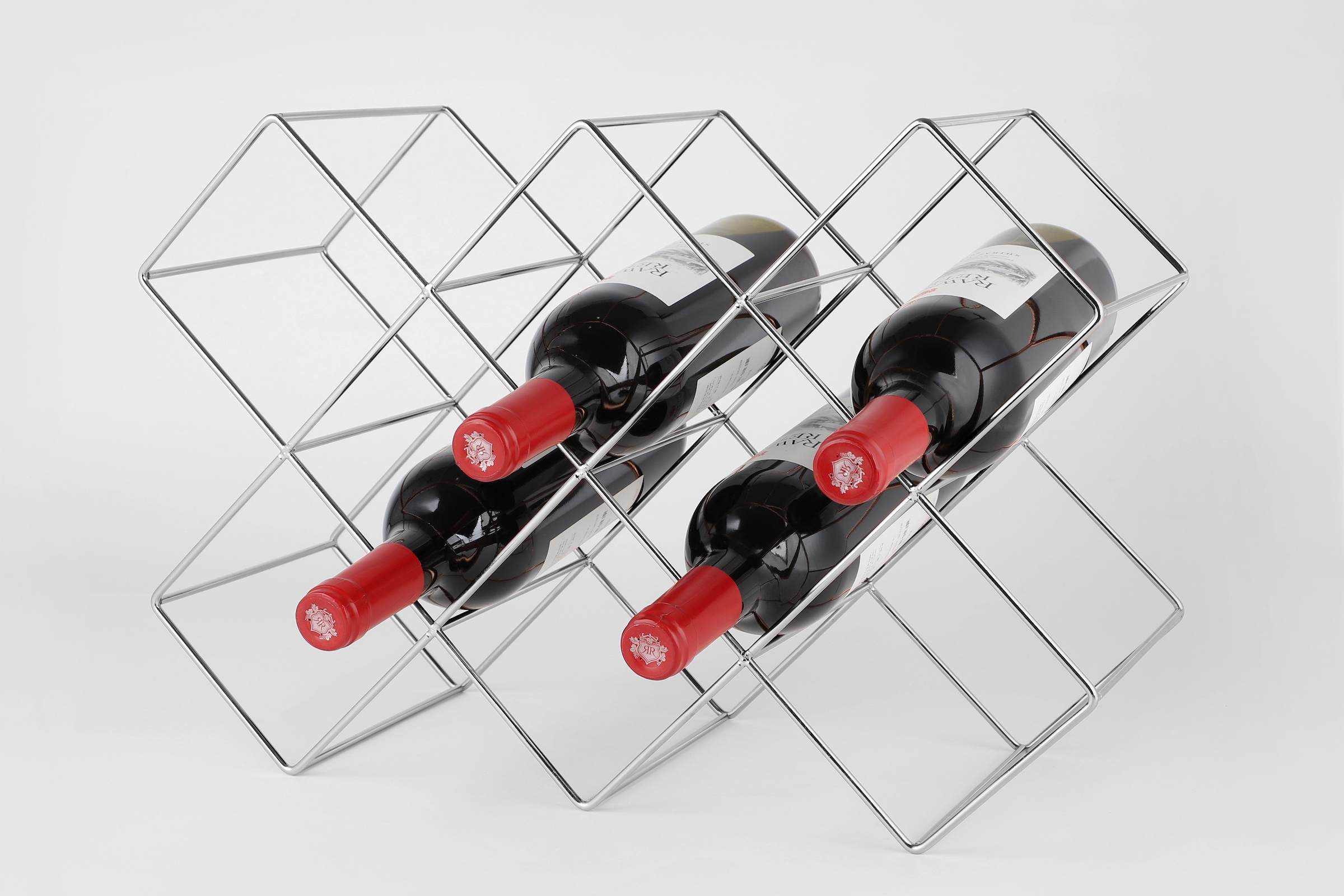 ECHTWERK Weinflaschenhalter, (1 St.), Weinregal aus Eisen, für bis zu 8 Flaschen, stabil, 46 x 31 x 16,6 cm