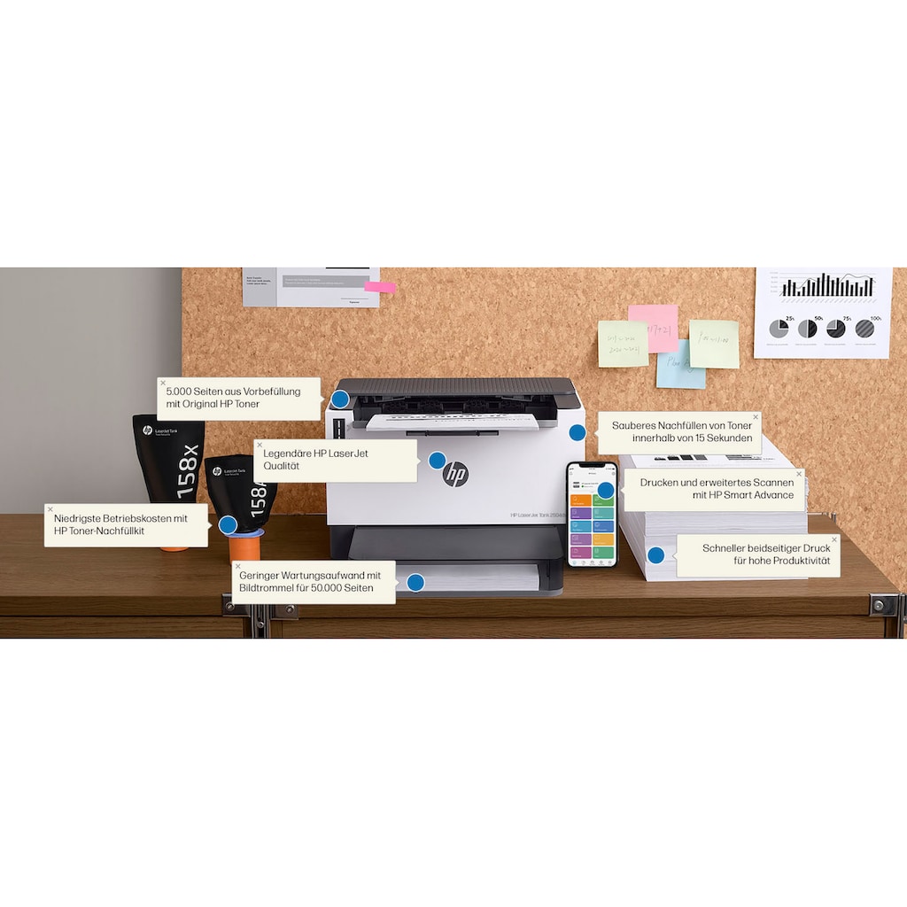 HP Laserdrucker »LaserJet Tank 2504dw«, HP Instant Ink kompatibel