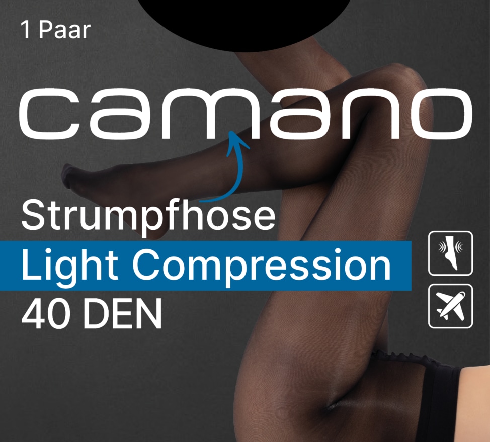 Camano Feinstrumpfhose 40 2 Stück,  Vorgeformter Fuß mit verstärkter Ferse und Fußspitze