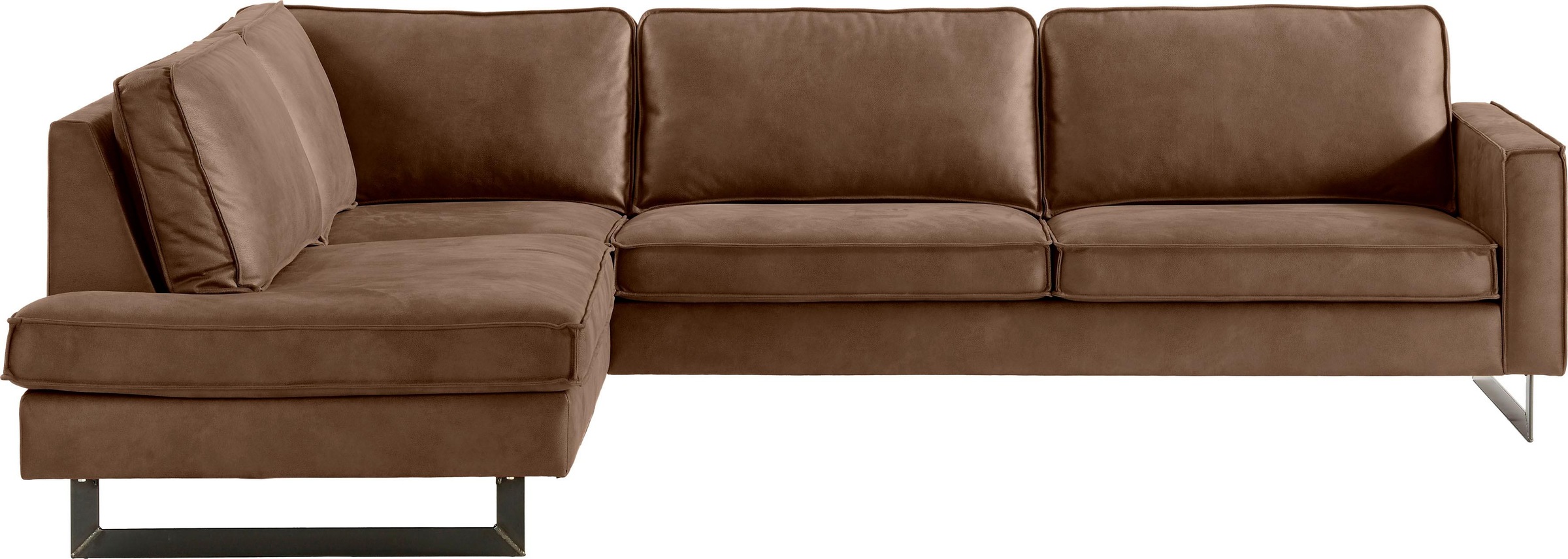 Home affaire Ecksofa »Pinto, 290 cm, Cord, Chenille, Lederoptik, Ottomane l günstig online kaufen
