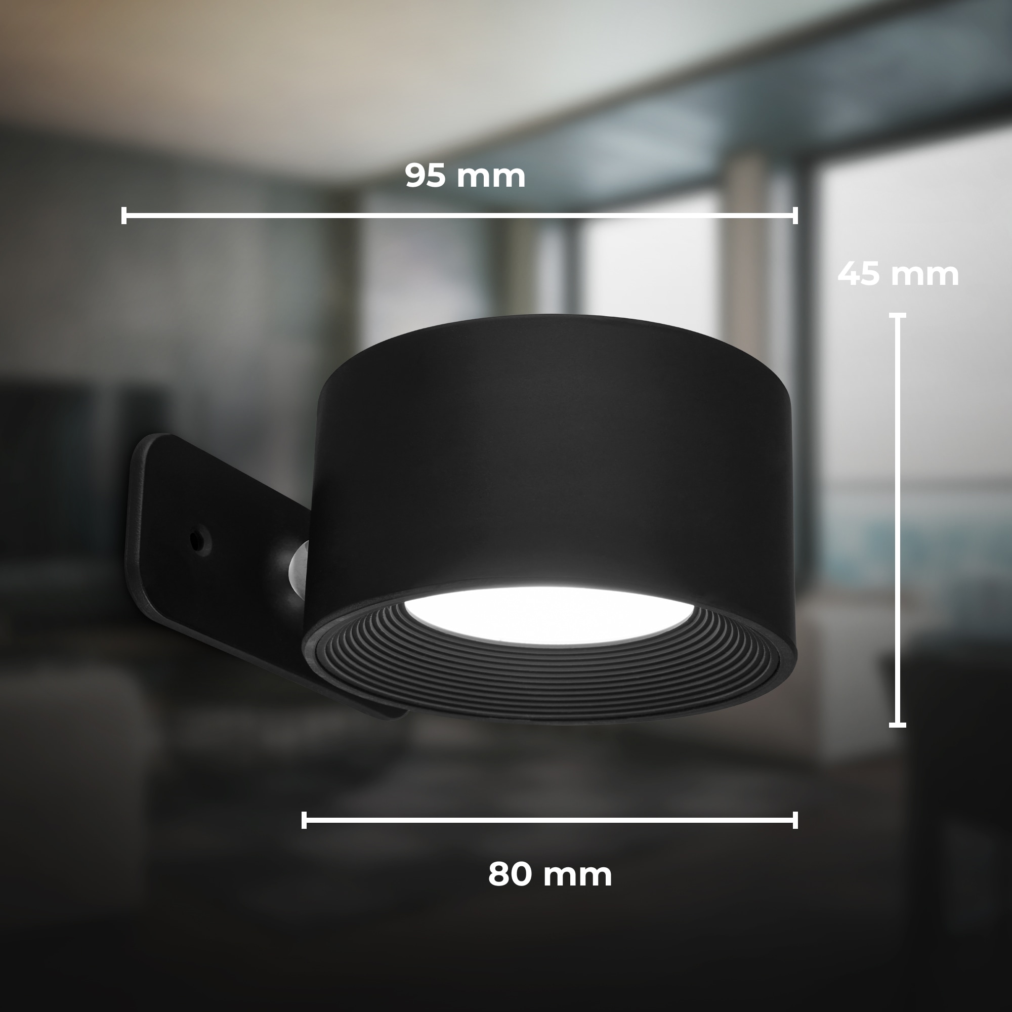B.K.Licht LED Wandleuchte »BKL1597 Magnetische Akku Wandlampe, 3-Stufen Dimmer, mit USB-C«, 1 flammig, Leuchtmittel LED-Modul | LED fest integriert, CCT-Funktion, 150Lm, 2W, 14h Leuchtdauer, 4,5 x 8 x 9,5 cm, Schwarz