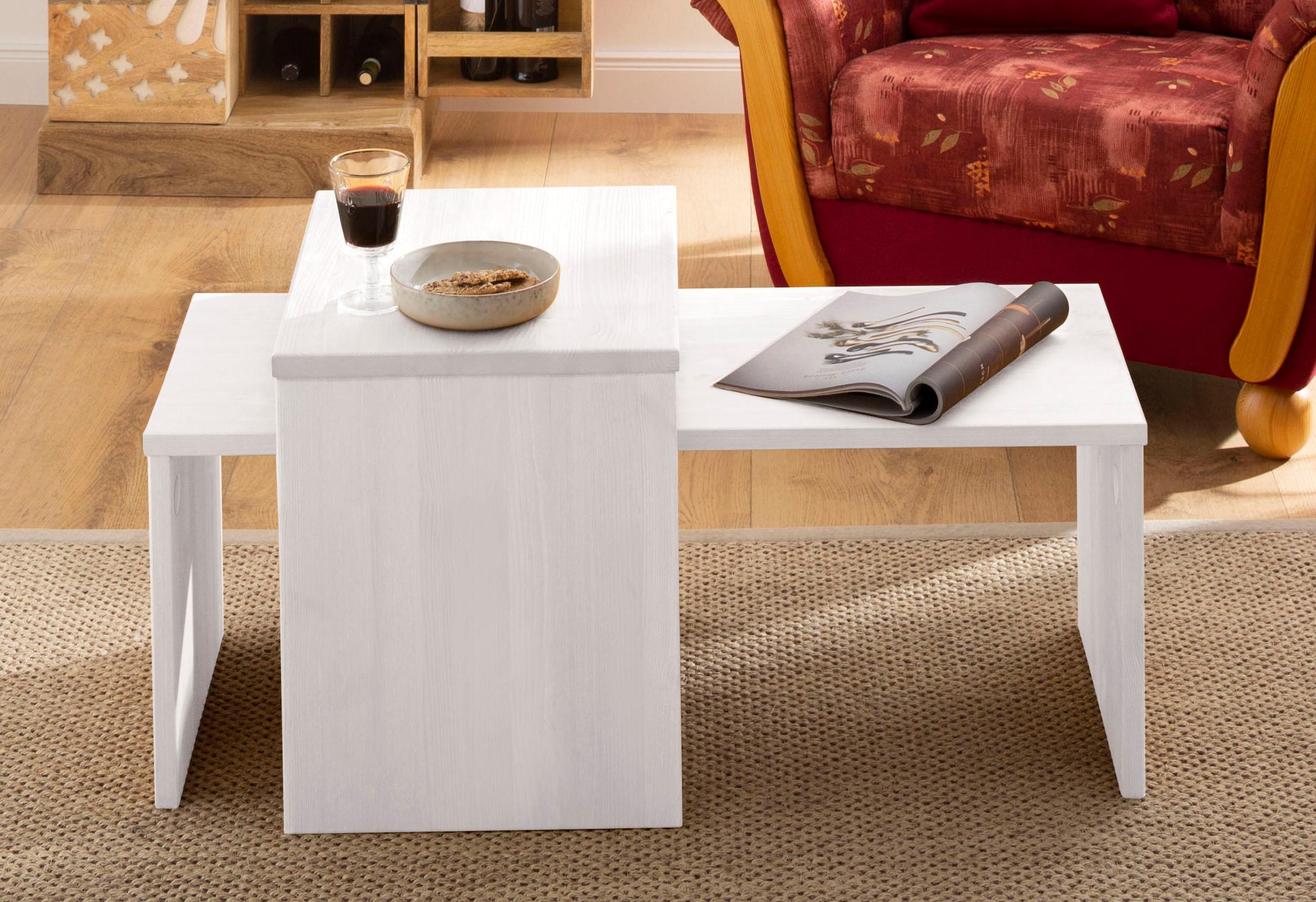 Home affaire Couchtisch »Leinz«, (Set, 2 St.), aus Kiefer, Tischplatten in günstig online kaufen