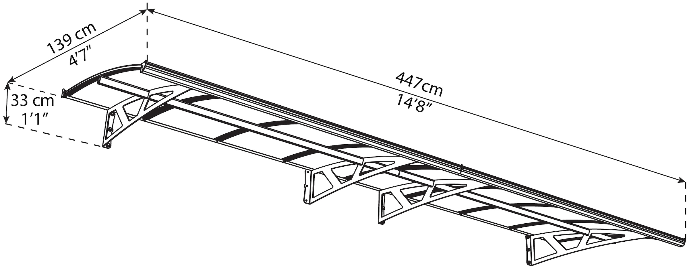 Palram - Canopia Vordach »Amsterdam 4460« BxT: 447x139 cm