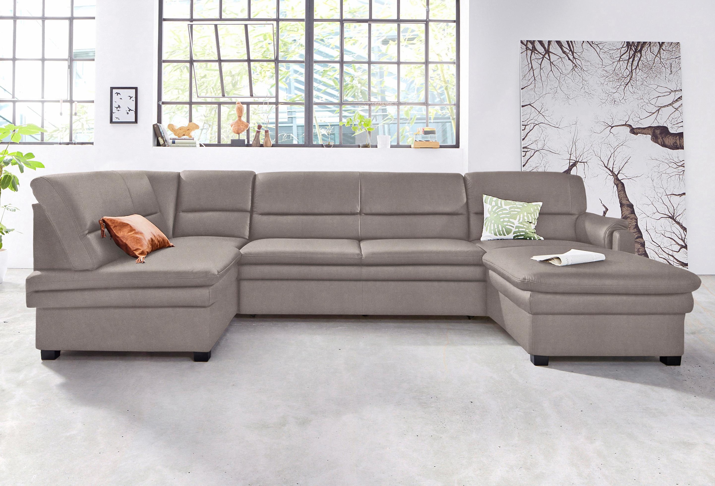 sit&more Wohnlandschaft »Pisa U-Form« mit Federkern, wahlweise mit Bettfunk günstig online kaufen