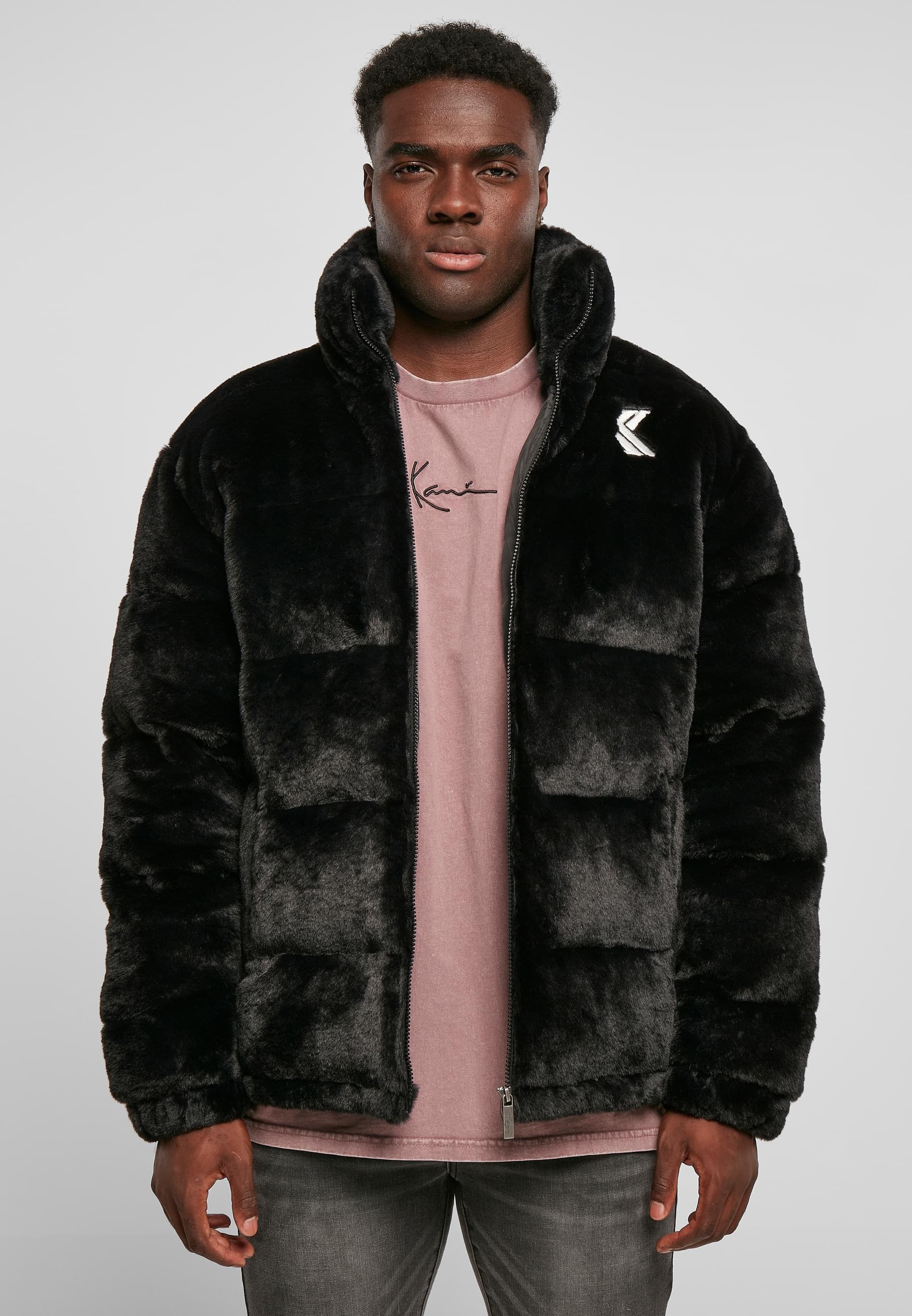 Karl Kani Winterjacke »Karl Kani Herren KM214-014-1 OG Fake Fur Puffer Jacket black« 1 Stk. tlg. ohne Kapuze