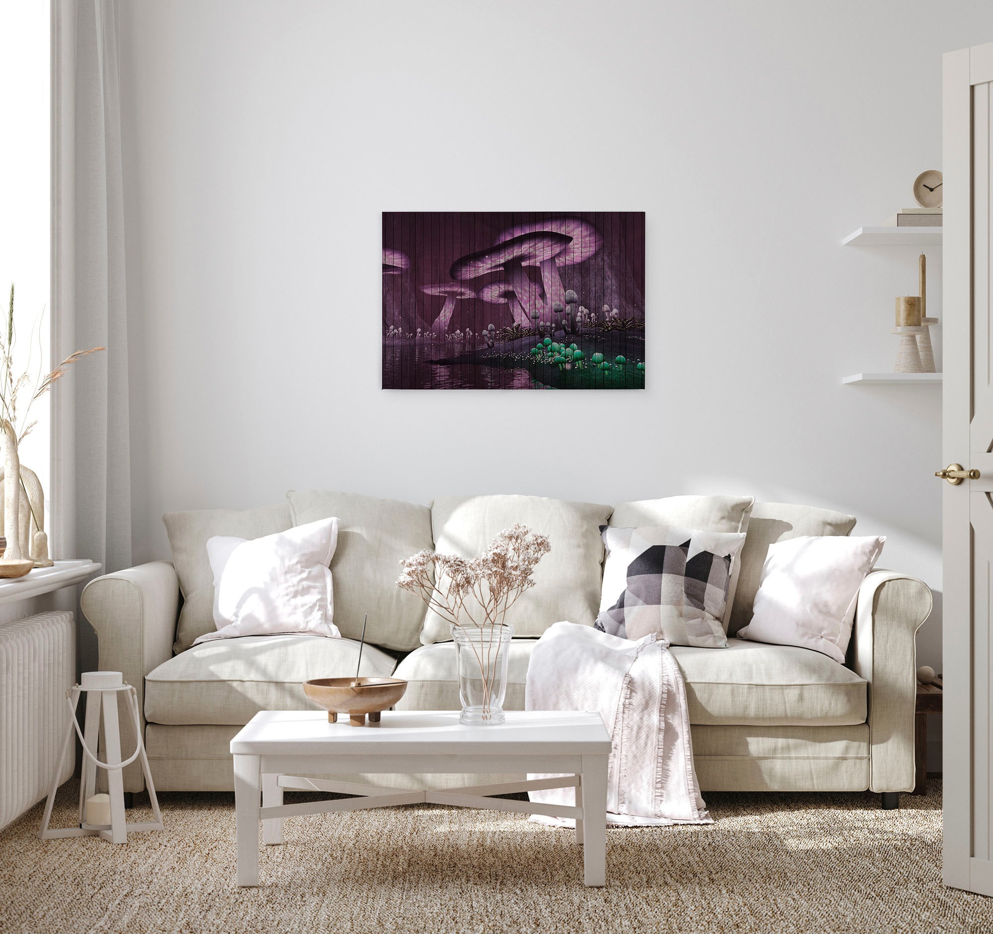 A.S. Création Leinwandbild »fantasy«, Kunst-Abstrakt-Kinder, (1 St.), Keilrahmen Bild Holzoptik Fantasiewelt Leinwand-Bild Wohnzimmer modern