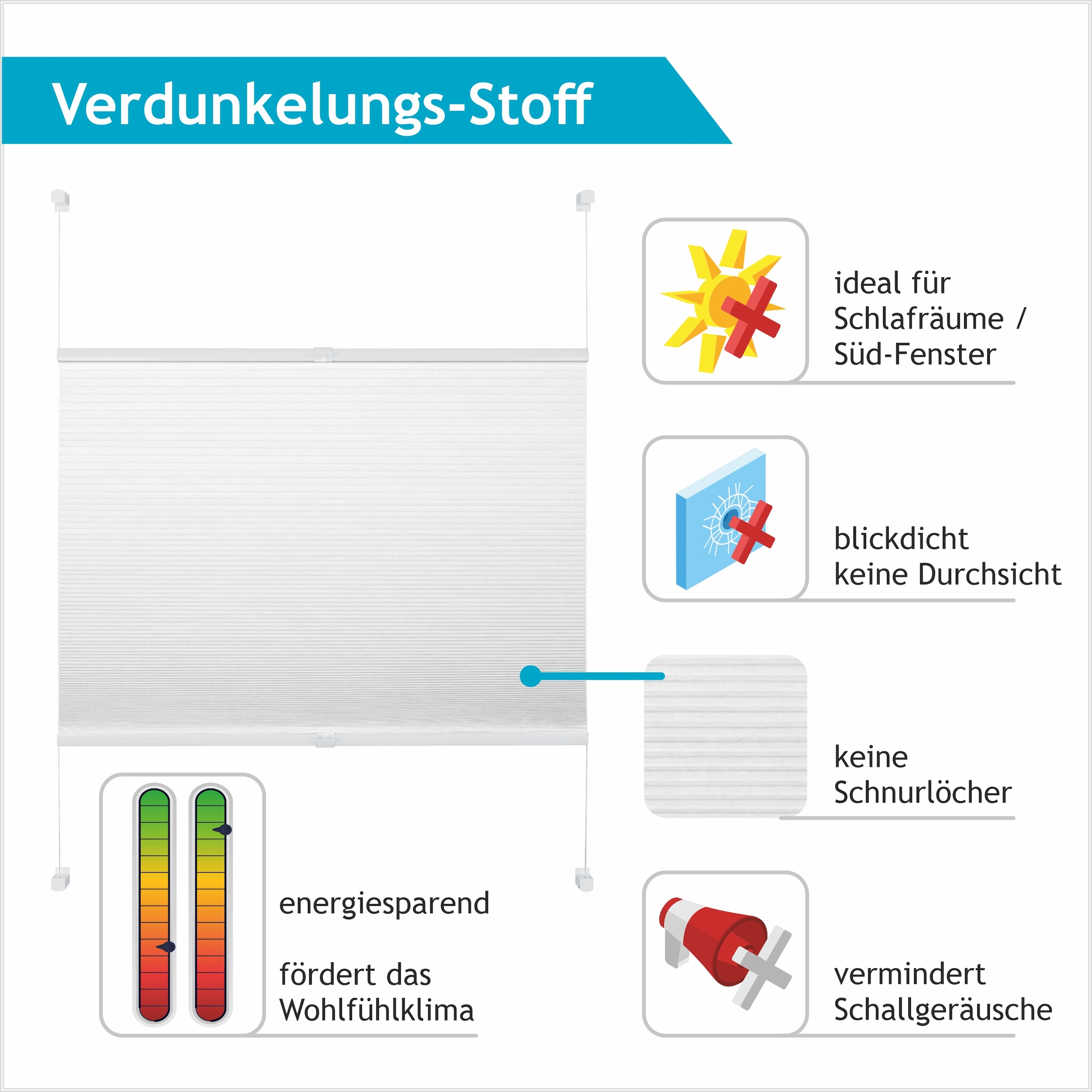Good Life Wabenplissee »Aris«, verdunkelnd, energiesparend, ohne Bohren, verspannt, Klemmfix - ohne Bohren, verdunkelnd