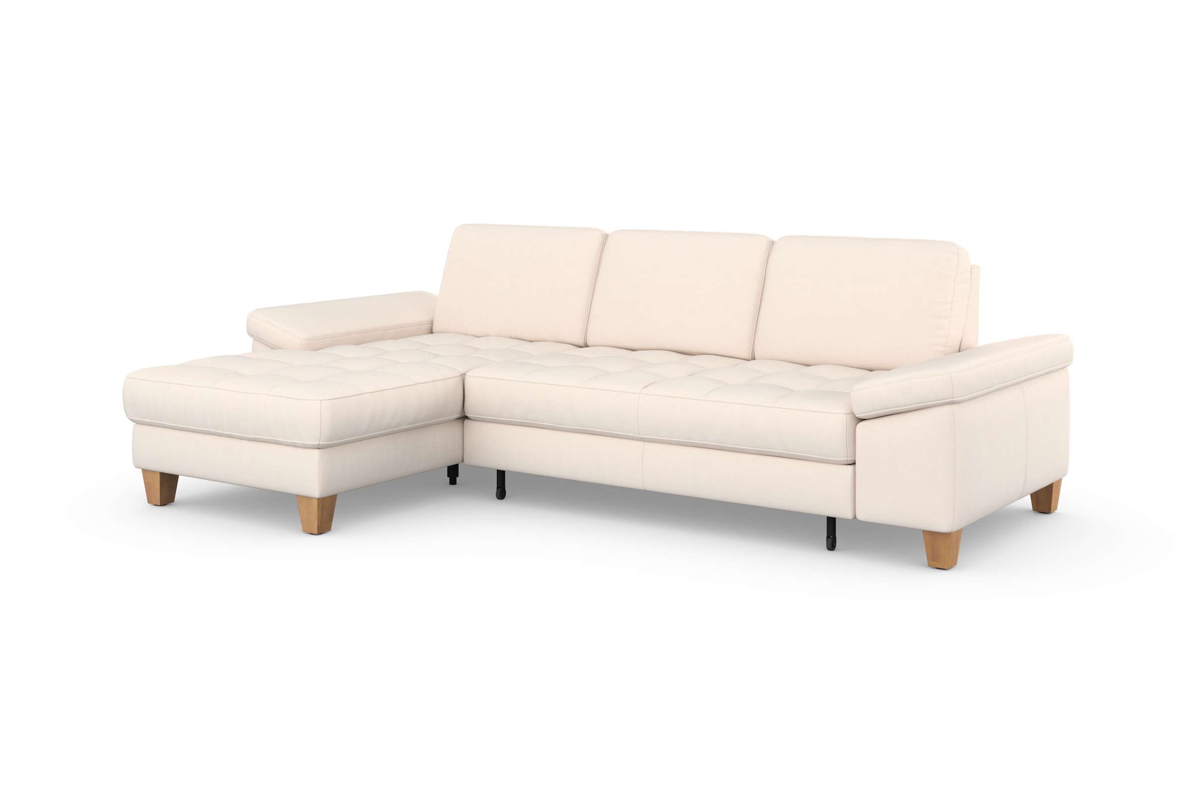 sit&more Ecksofa »Westham L-Form«, mit Recamiere, mit oder ohne Bettfunktion, Bettkasten, Füße Eiche