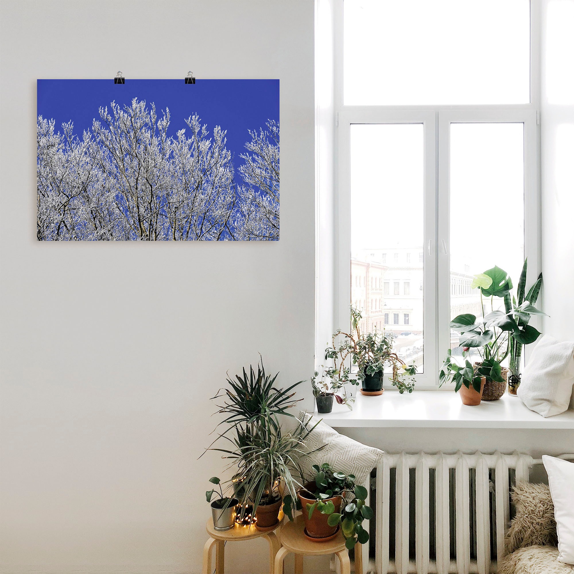 Artland Wandbild »Schneebedeckte Bäume«, Vier Jahreszeiten Bilder, (1 St.), als Alubild, Leinwandbild, Wandaufkleber oder Poster in versch. Größen
