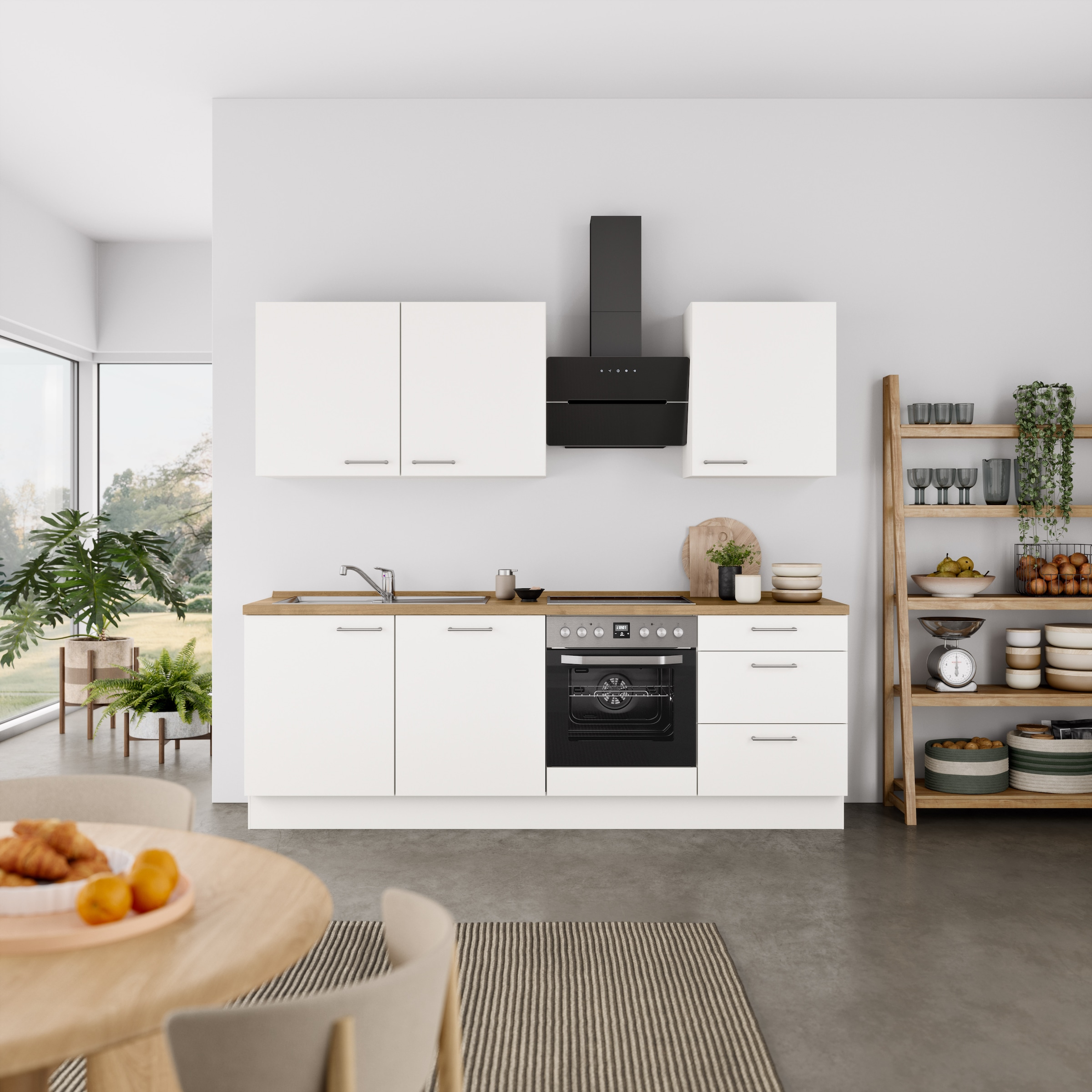 nobilia® Küchenzeile »"Laser II"«, vormontiert, Ausrichtung wählbar, Breite 240 cm, wahlw. mit E-Geräten