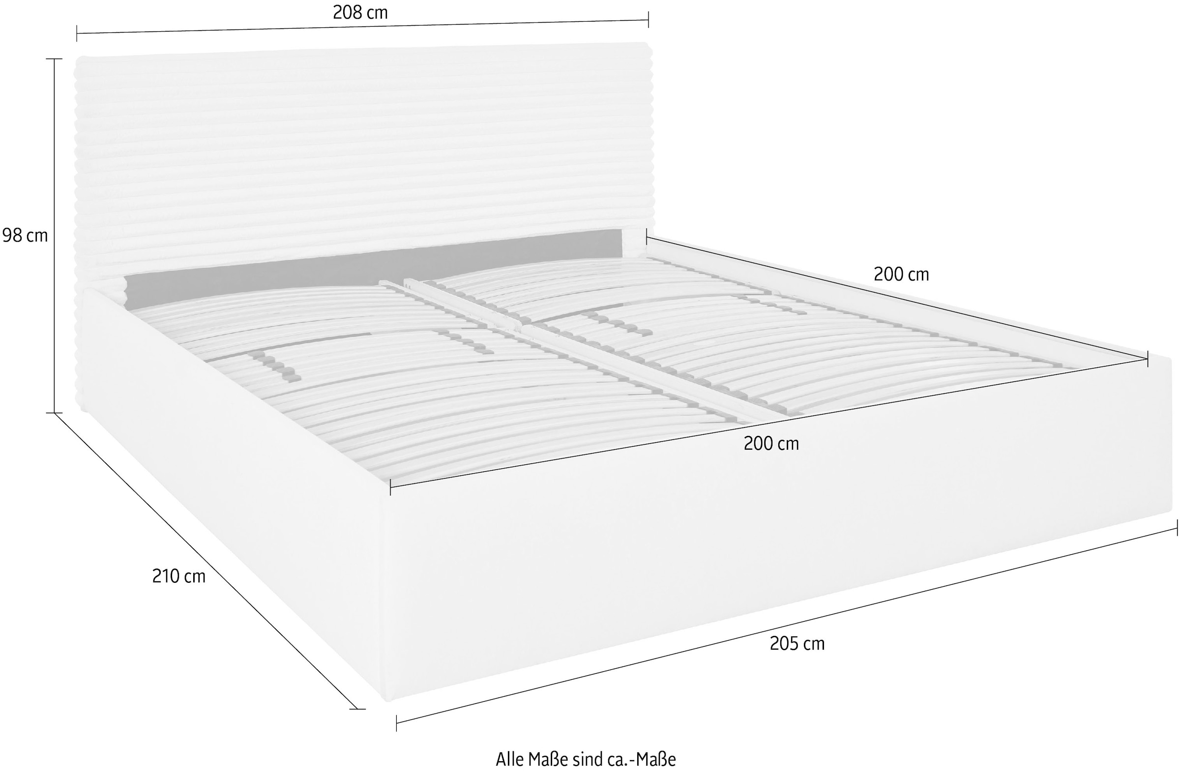 5. Bild von Westfalia Schlafkomfort Polsterbett »Vita«, auch mit Stauraum erhältlich, inkl. Kopfteilverstellung