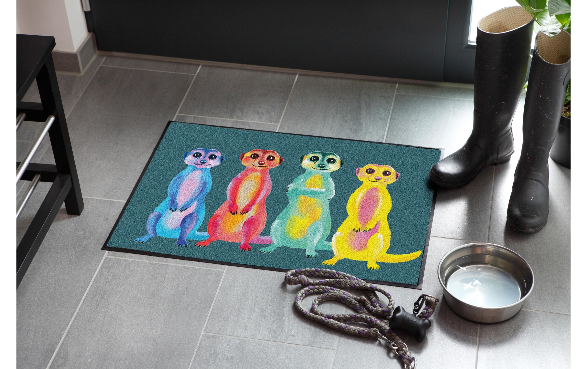 Salonloewe Fußmatte »Rainbow Meerkats 50 cm x 75 cm«