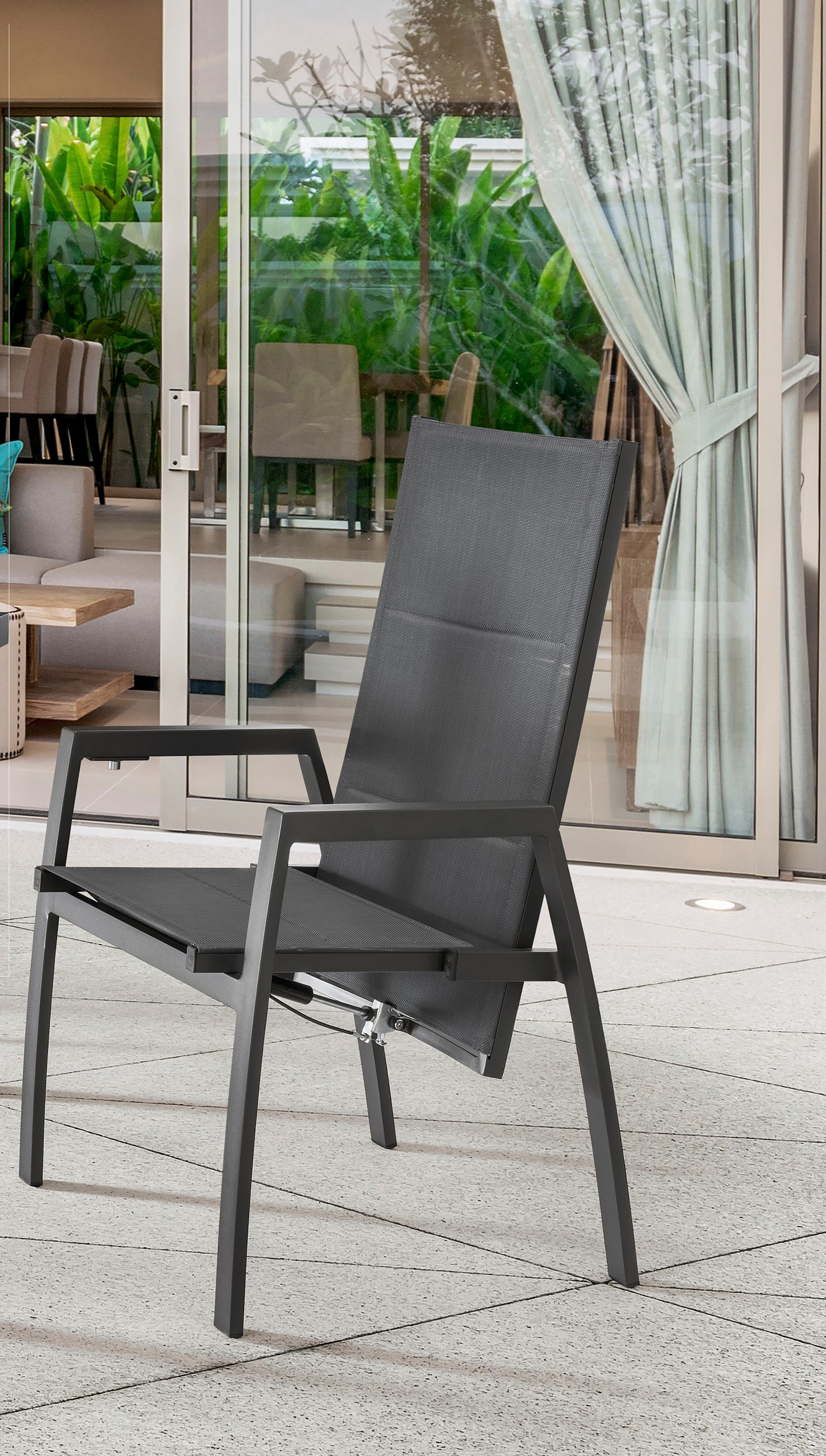 Destiny Garten-Essgruppe »COSTA IMOLA«, (5 tlg.), 4 Hochlehner Textilene, 1 Ausziehtisch 165/215x100x75 cm