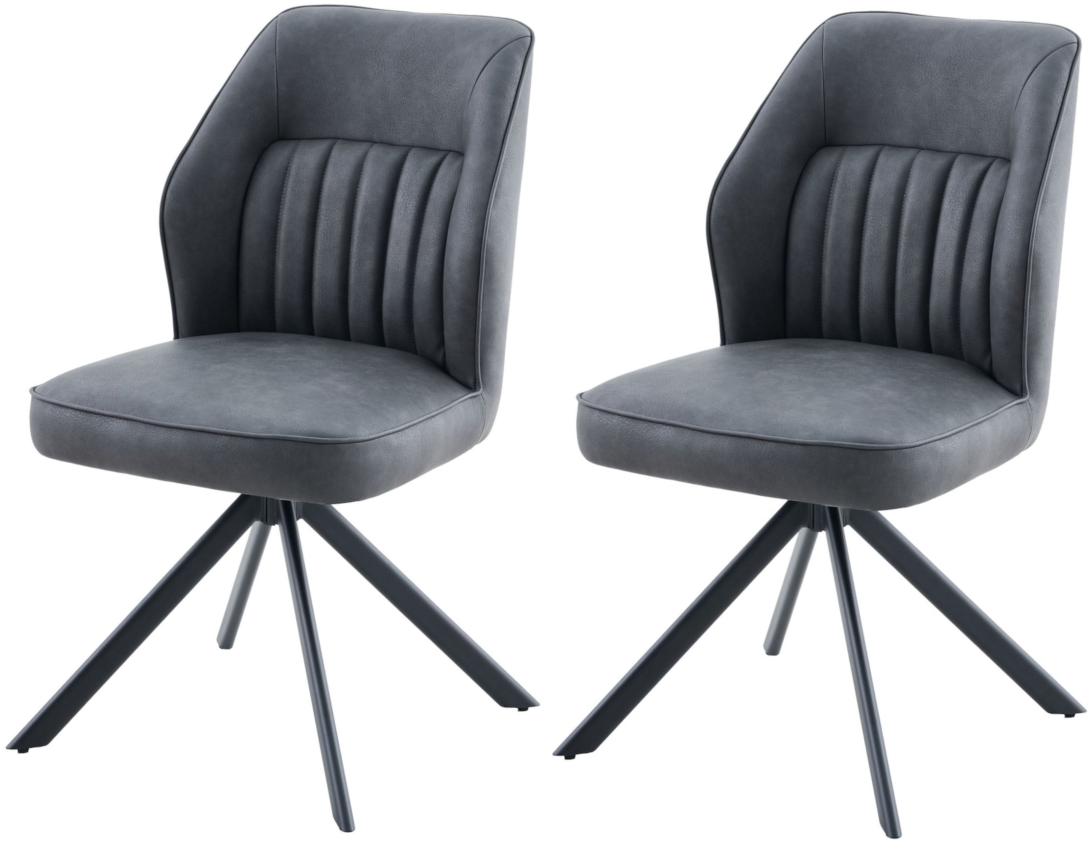 HELA 4-Fußstuhl »PRIZZI« (Set) 2 Stk.4-Fuß, 360° drehbar, Gestell oval, gepolstert, Lederoptik