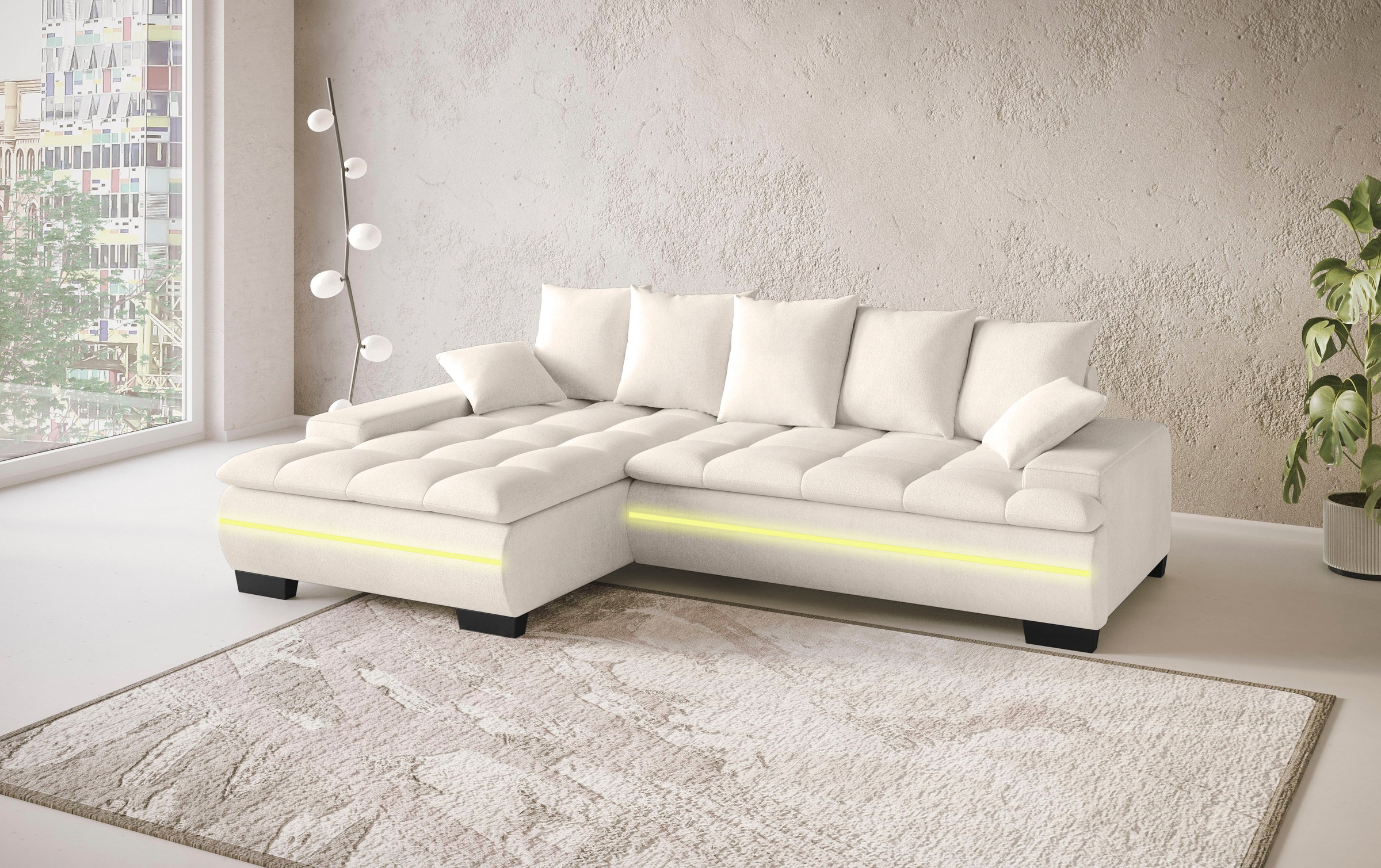 Mr. Couch Ecksofa »Haiti II, L-Form«, RGB-LED Beleuchtung, Kaltschaum, wahl günstig online kaufen