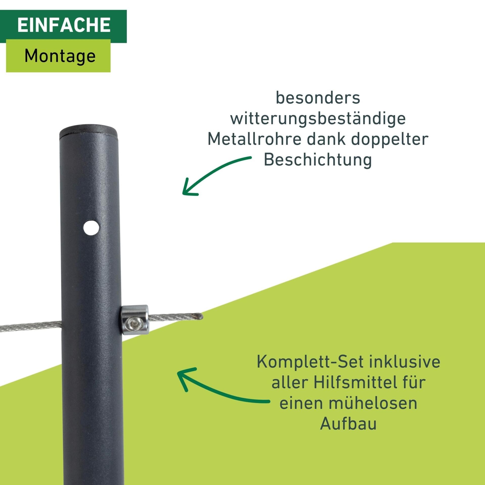 Windhager Rankhilfe »mit Edelstahlseilen für Hoch- und Gemüsebeete« Rankgitter Komplett-Set, 190 x 148 cm, Metall