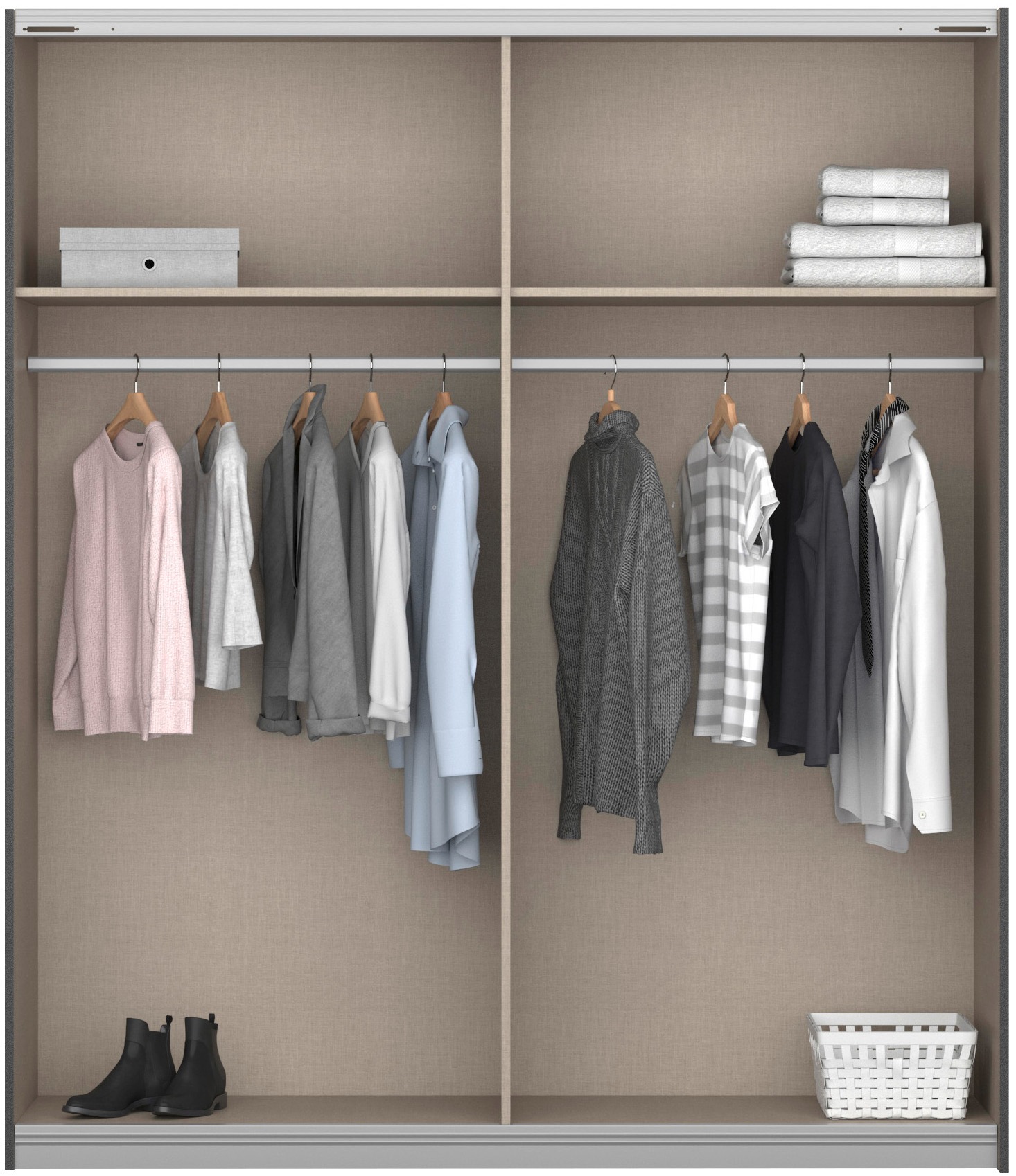 rauch Schwebetürenschrank »Kleiderschrank Schrank Garderobe BARCELONA«, in modernem Farbmix mit viel Stauraum MADE IN GERMANY