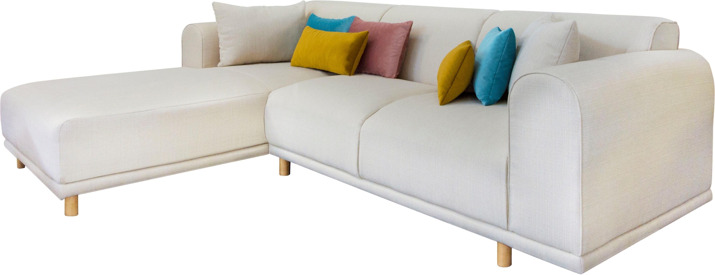 andas Ecksofa »Maroon L-Form«, in skandinavischem Design, mit losen Kissen