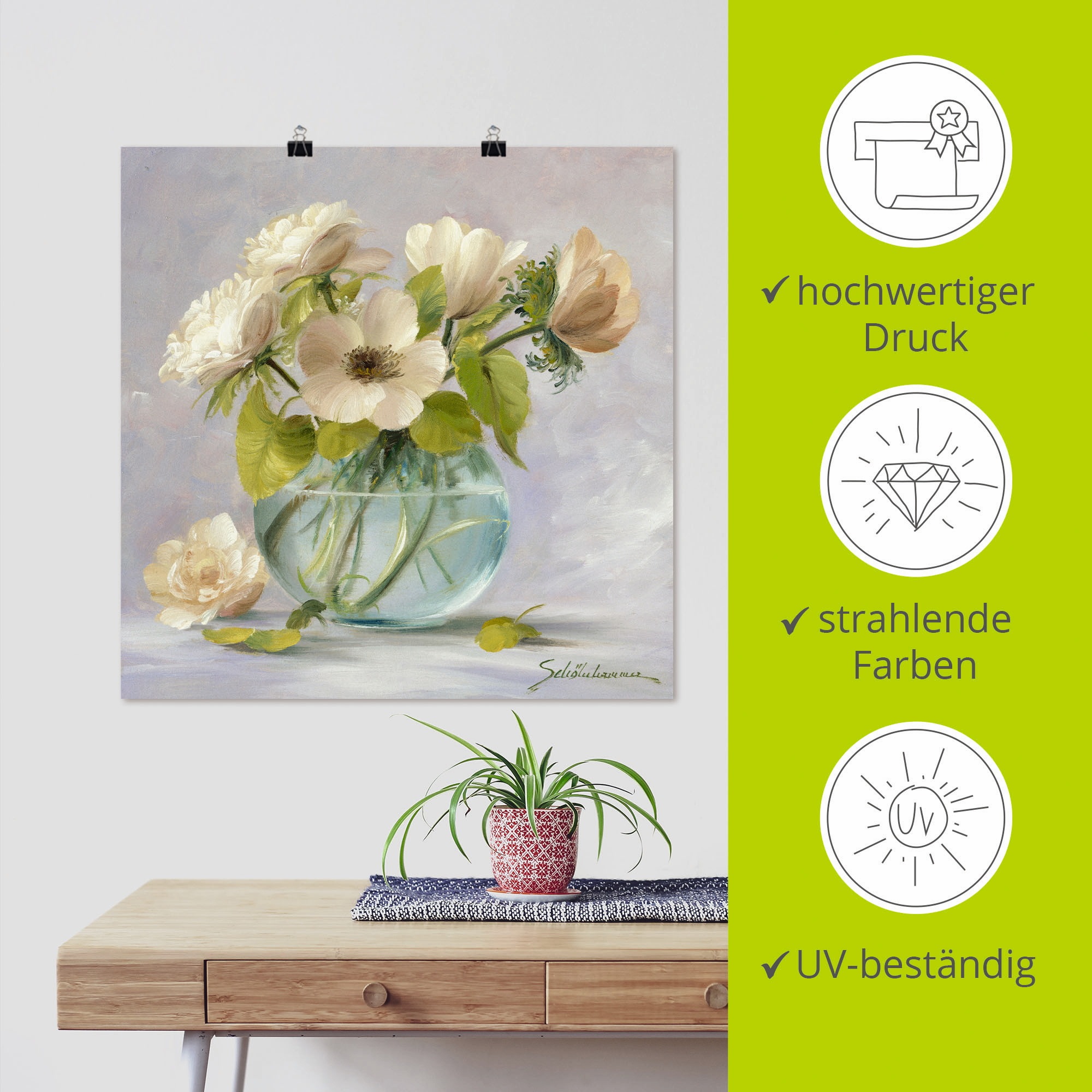 Artland Wandbild »Gelbe Windröschen«, Blumen, (1 St.), als Leinwandbild, Poster in verschied. Größen