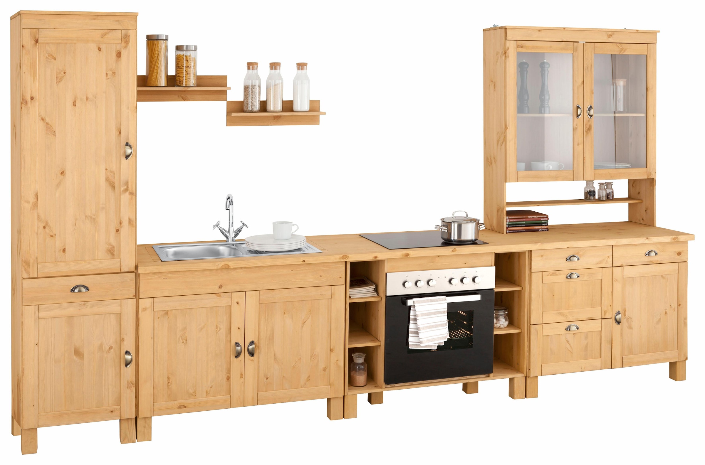 Home affaire Küchenzeile »Oslo«, Breite 350 cm, Arbeitsplatte 35mm stark, ohne E-Geräte
