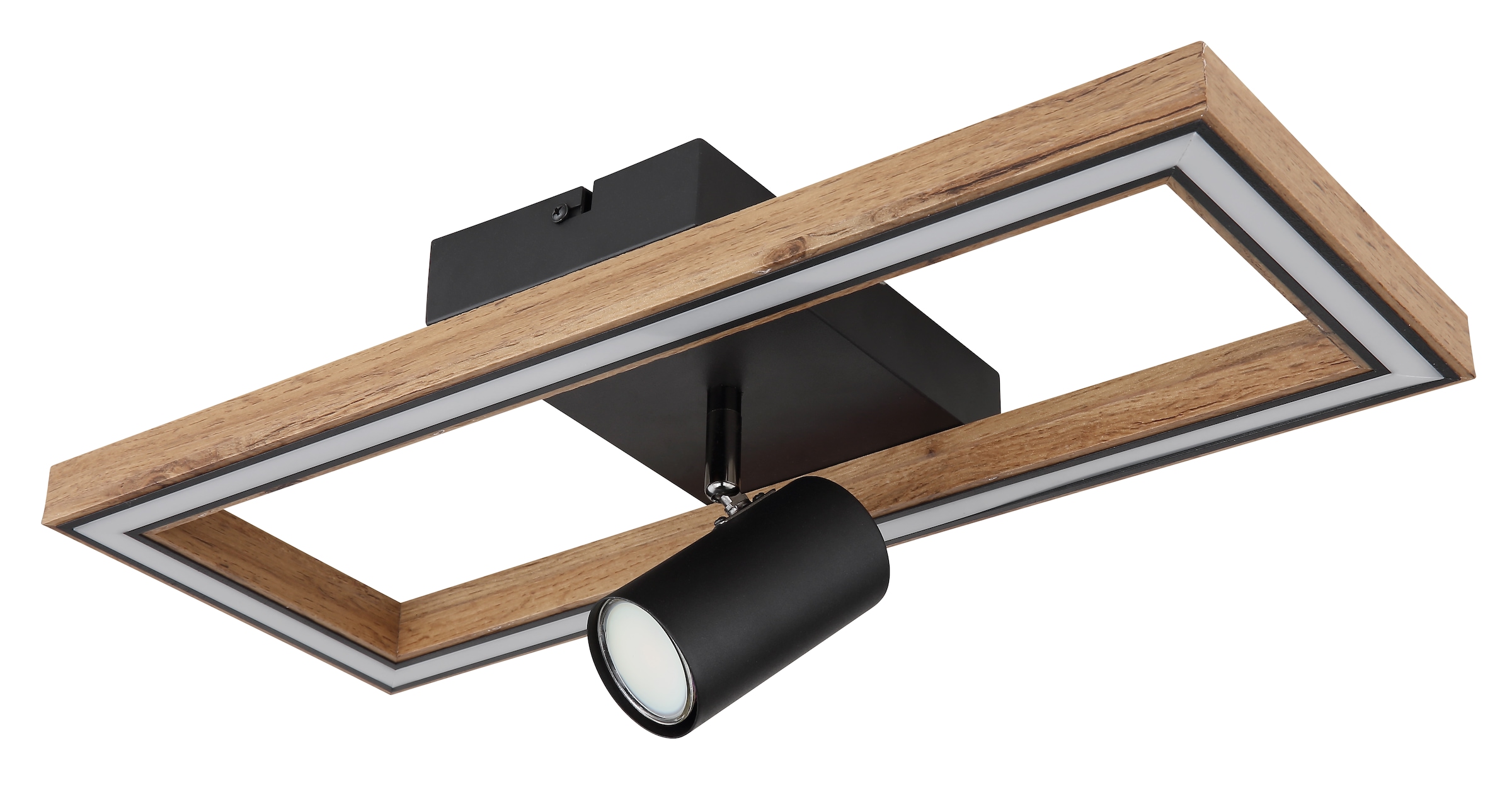 GLOBO LIGHTING LED Deckenleuchte »MANDERA«, Leuchtmittel LED-Modul | LED fest integriert, Deckenlampe/Wohnzimmer/Schlafzimmer/modern/Holz