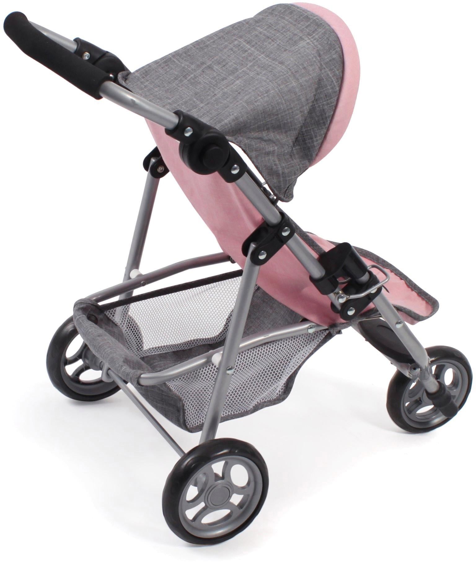 CHIC2000 Puppenbuggy »Jogging-Buggy Lola, Grau-Rosa«, mit klappbarem Verdeck