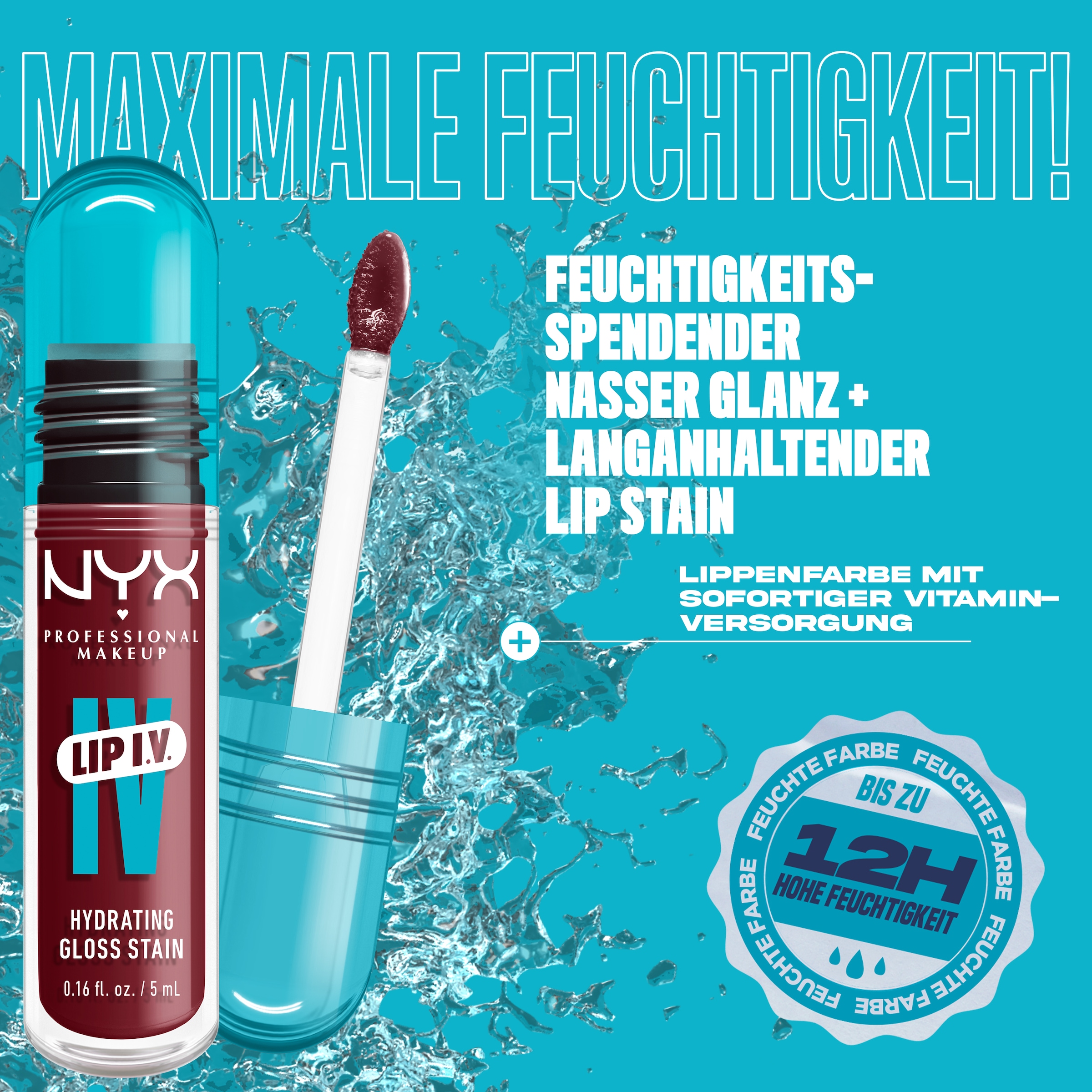 NYX Lipgloss »NYX Professional Makeup Lip IV Gloss Serum Lipgloss«, Wet-Look, spendet Feuchtigkeit, pflegt, hinterlässt Lip Stain.