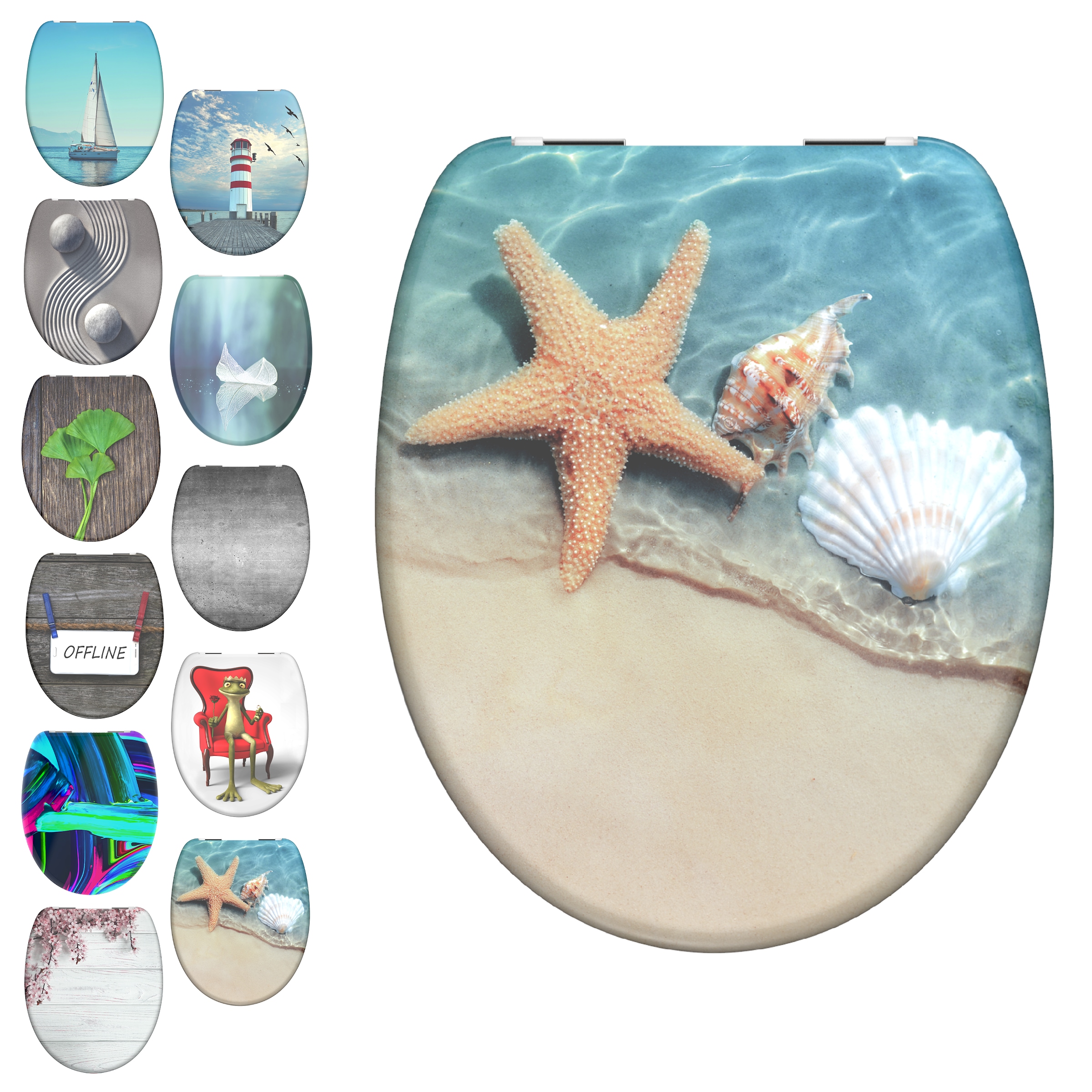 Schütte WC-Sitz »Segeln« bruchsicher und kratzfest, Absenkautomatik, Standardmaß