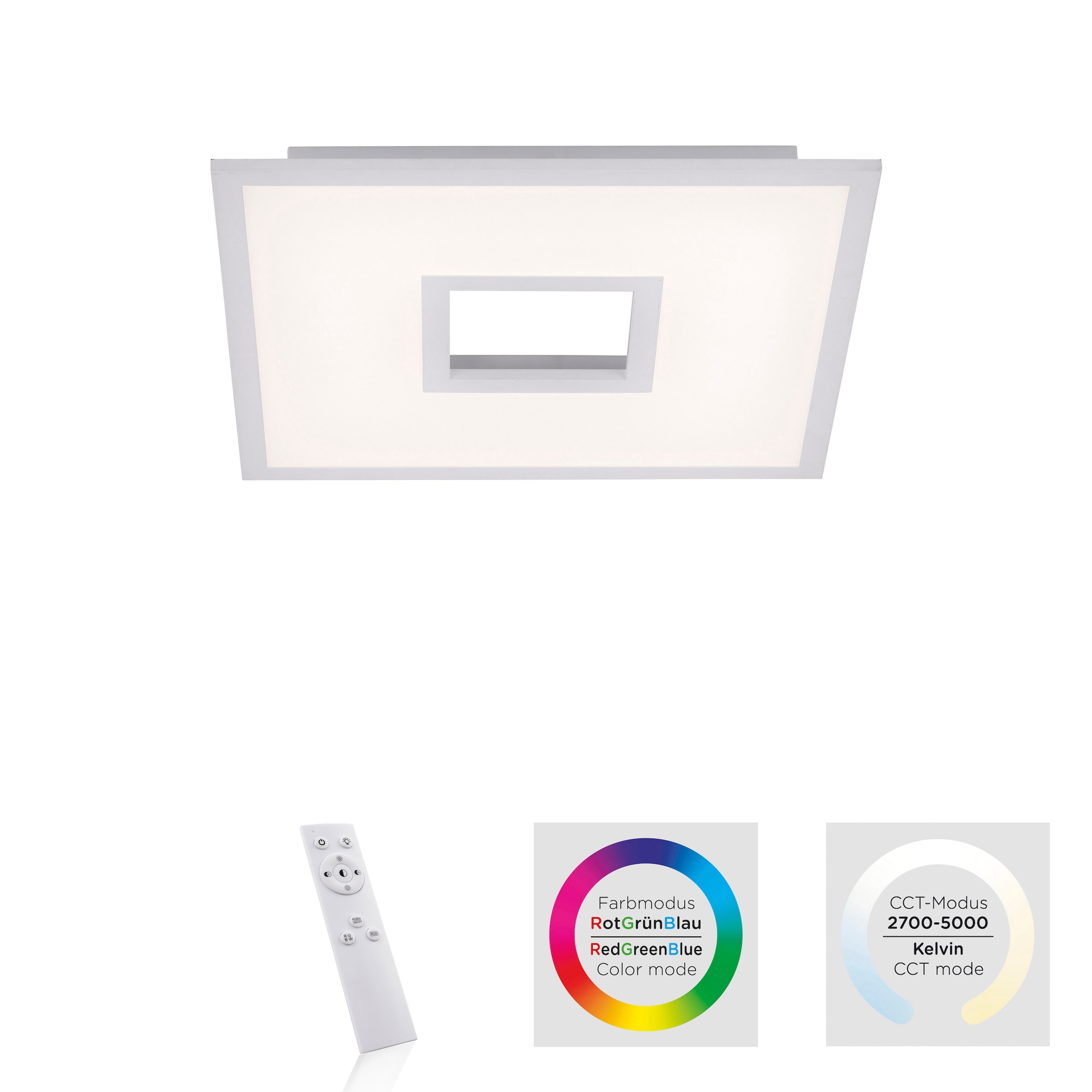 JUST LIGHT LED Deckenleuchte »RECESS« LED-Board 1 Stk. warmweiß - kaltweiß dimmbar über Fernbedienung