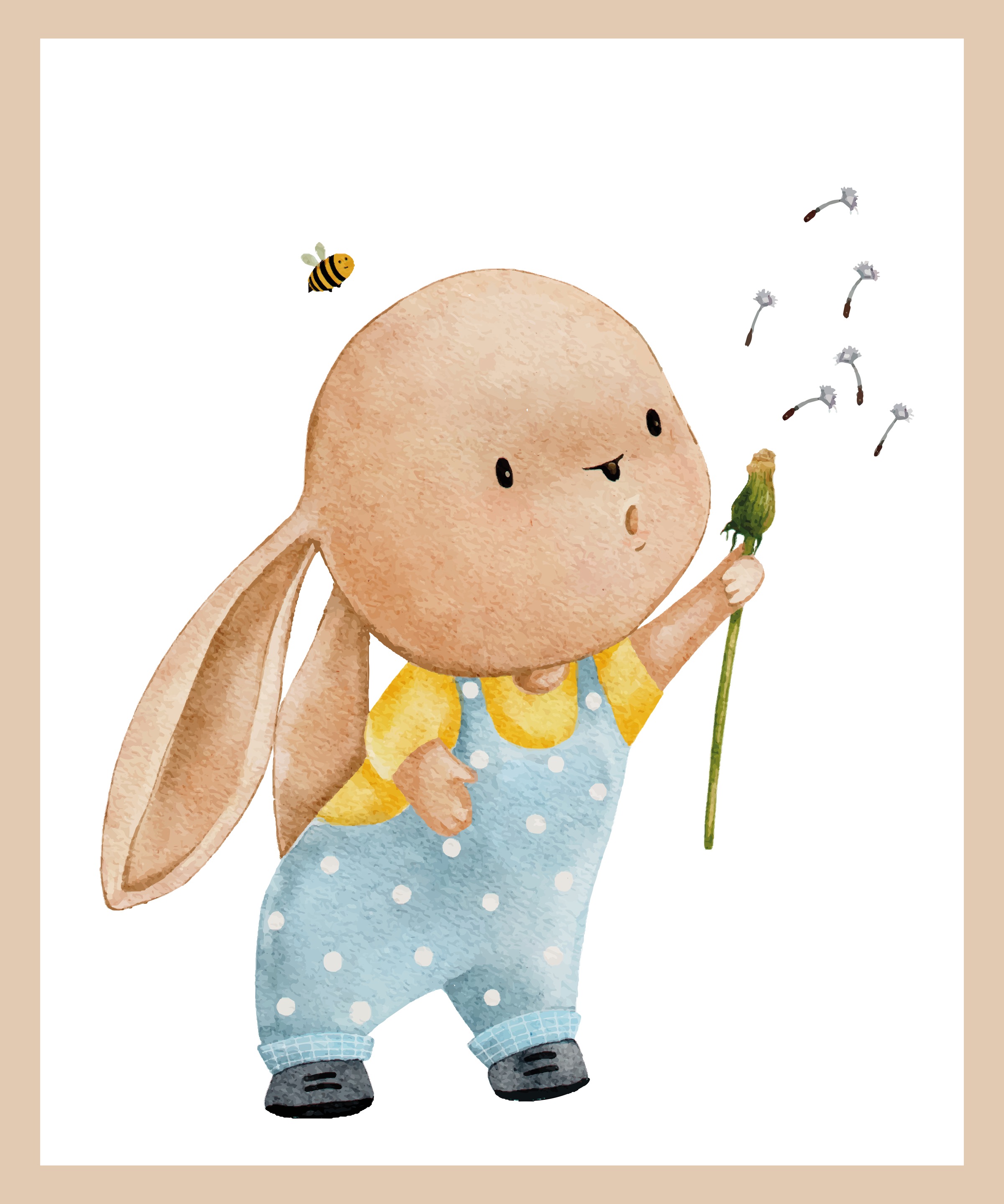 Lüttenhütt Bild mit Rahmen »oder Poster, Hase mit Pusteblume« Fantasy   Has günstig online kaufen