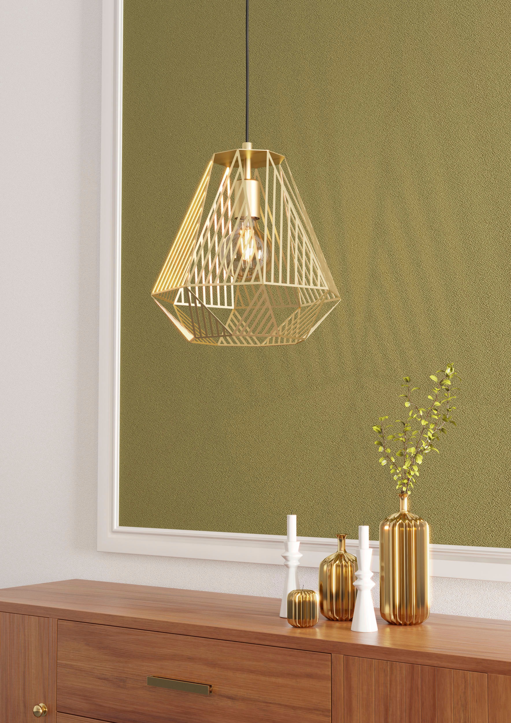 EGLO Hängeleuchte »STYPE«, Leuchtmittel E27 | ohne Leuchtmittel-ohne Leuchtmittel, Hängeleuchte, Esszimmerlampe, Lampe, H110 x Ø33, 1X40W exkl.