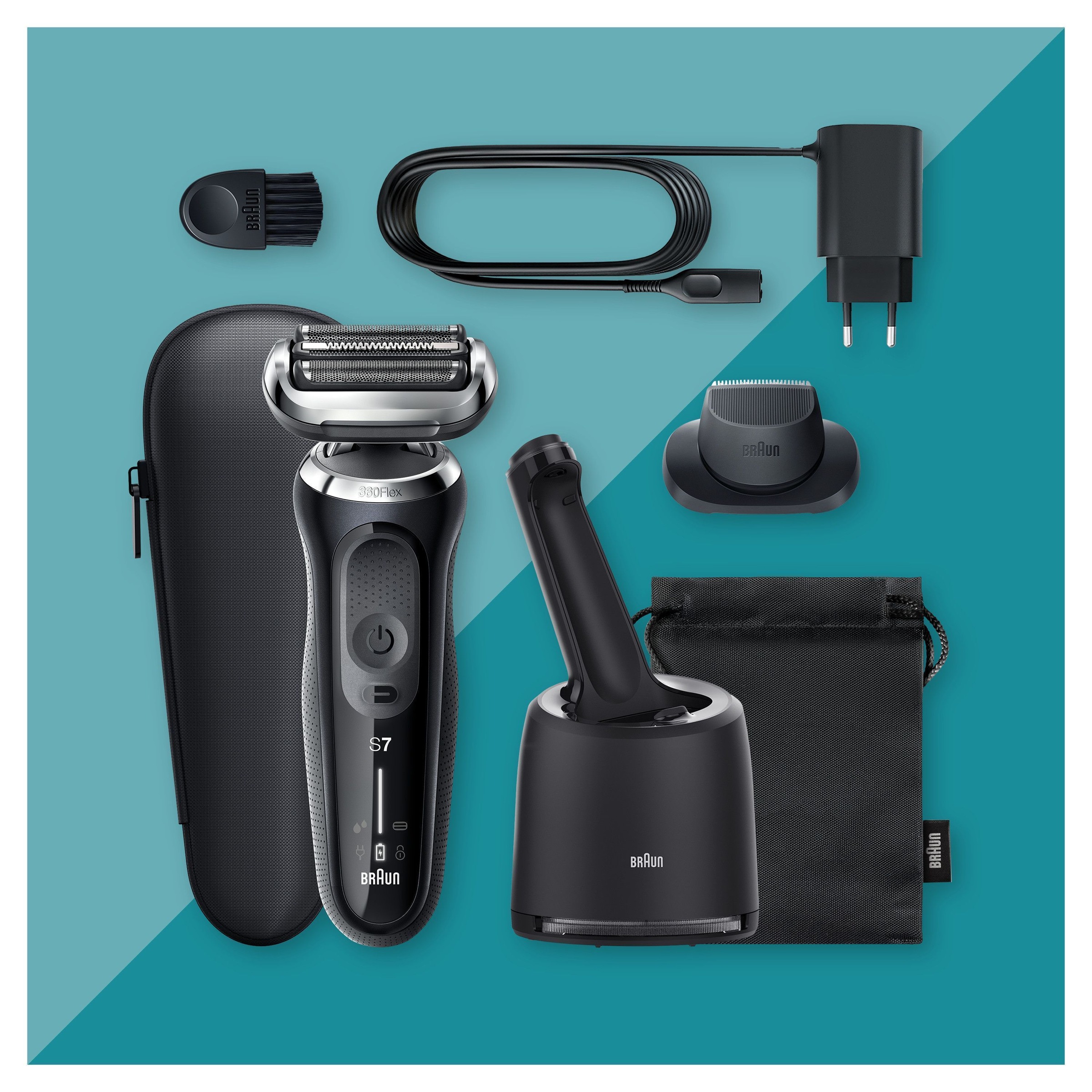Braun Elektrorasierer »Series 7 71-N7200cc«, Smart Care Center, Präzisionstrimmer-Aufsatz, Reinigungsstation, 360° Flex, Wet&Dry