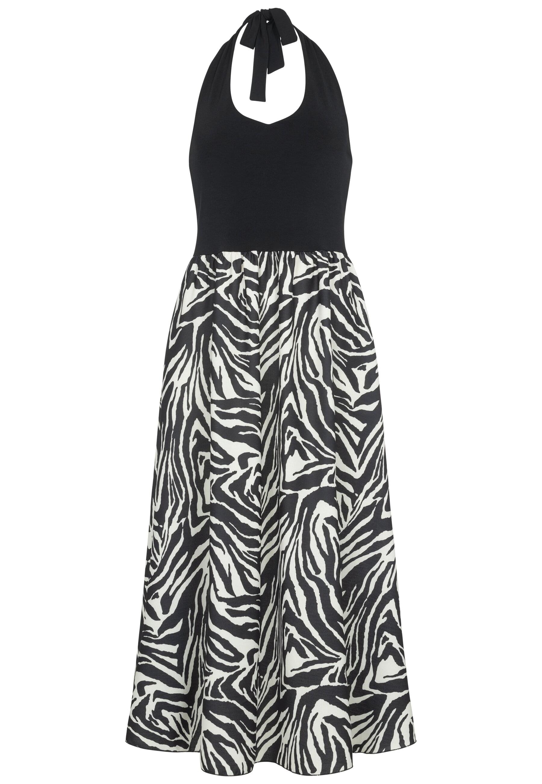 CLOUD 5IVE Shirtkleid »CLOUD 5IVE Maxi Neckholder-Dress with zebra print« 1 Stk. tlg.