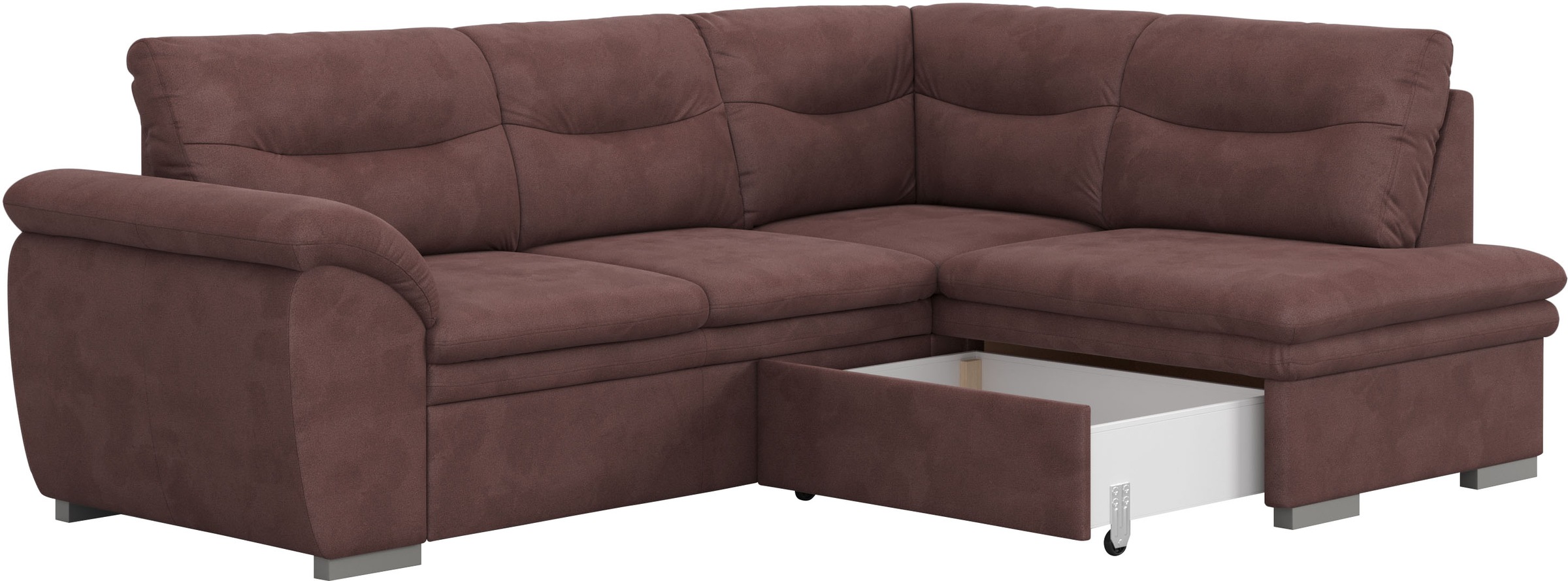 COTTA Ecksofa »Leandra L-Form«, wahlweise mit Bettfunktion & Bettkasten