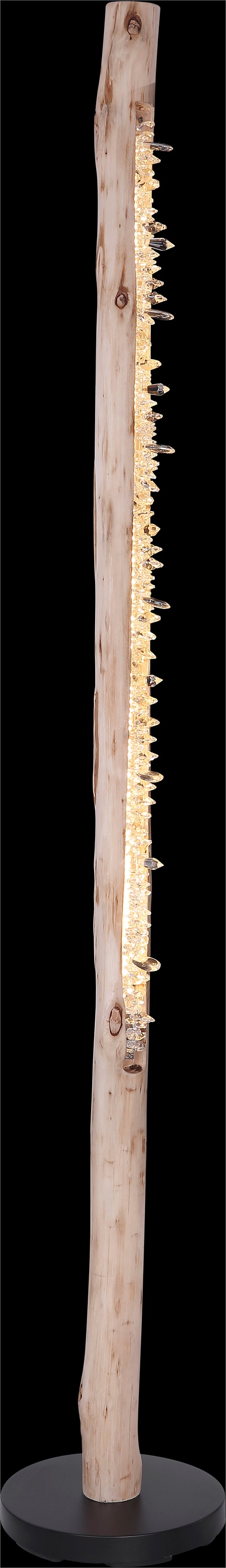 GLOBO LIGHTING Stehlampe »FELICITAS« LED-Modul 1 Stk. Warmweiß Stehleuchte Schwarz/Holz, Acryl kristall, dimmbar, LED 20W