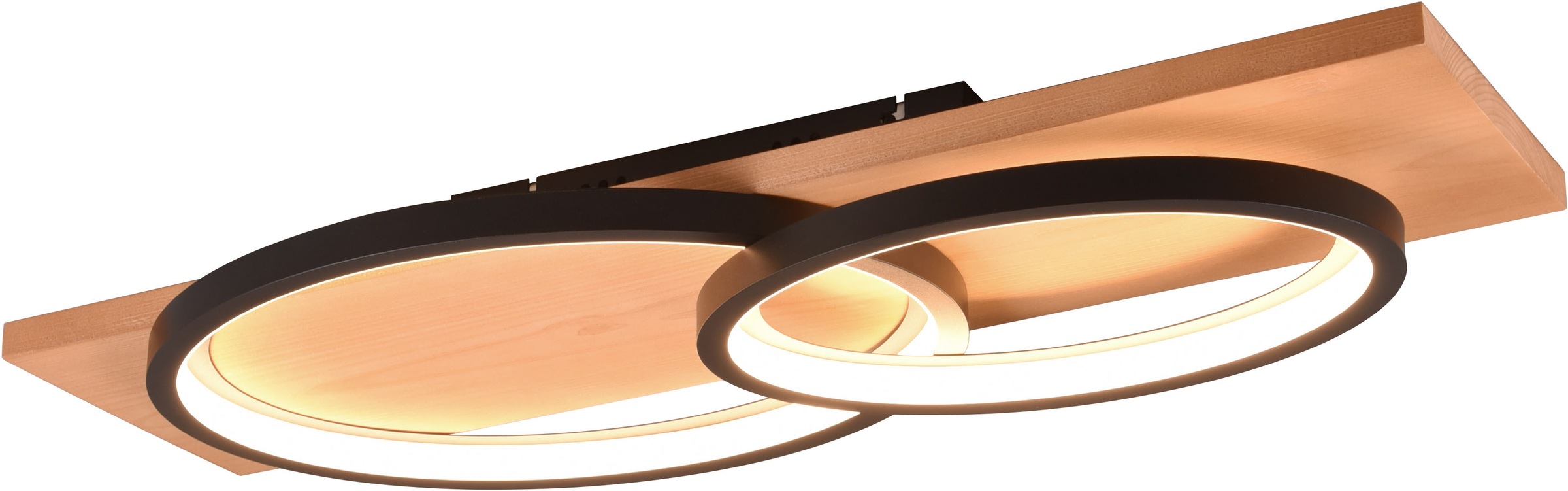 TRIO Leuchten LED Deckenleuchte »BARCA, dimmbare Deckenlampe aus Holz & Met günstig online kaufen