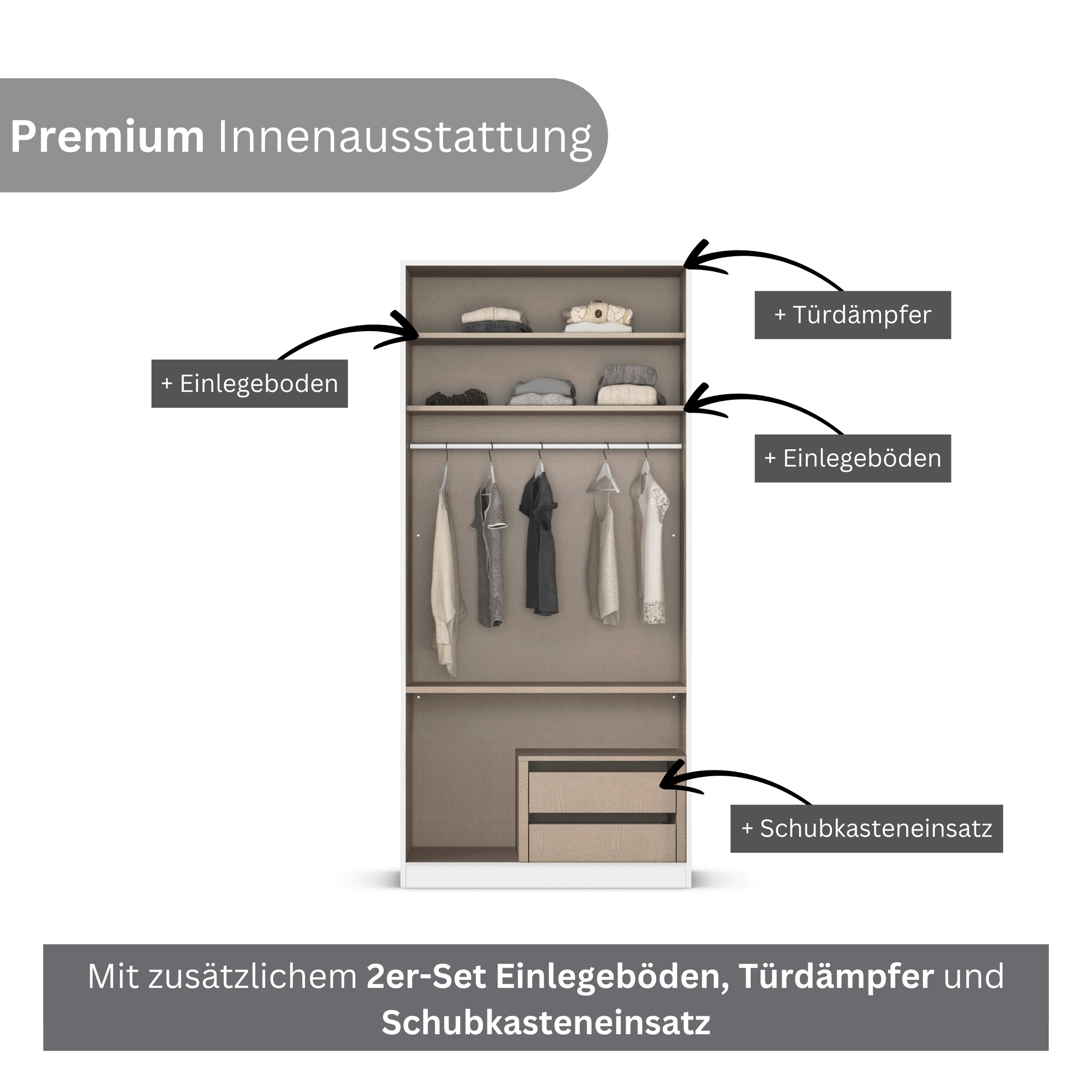 rauch Kleiderschrank »Marlene«, (in 3 verschiedenen Ausstattungen BASIC/CLASSIC/PREMIUM), in 3 Breiten 91/136/181 cm im Landhaus-Stil MADE IN GERMANY