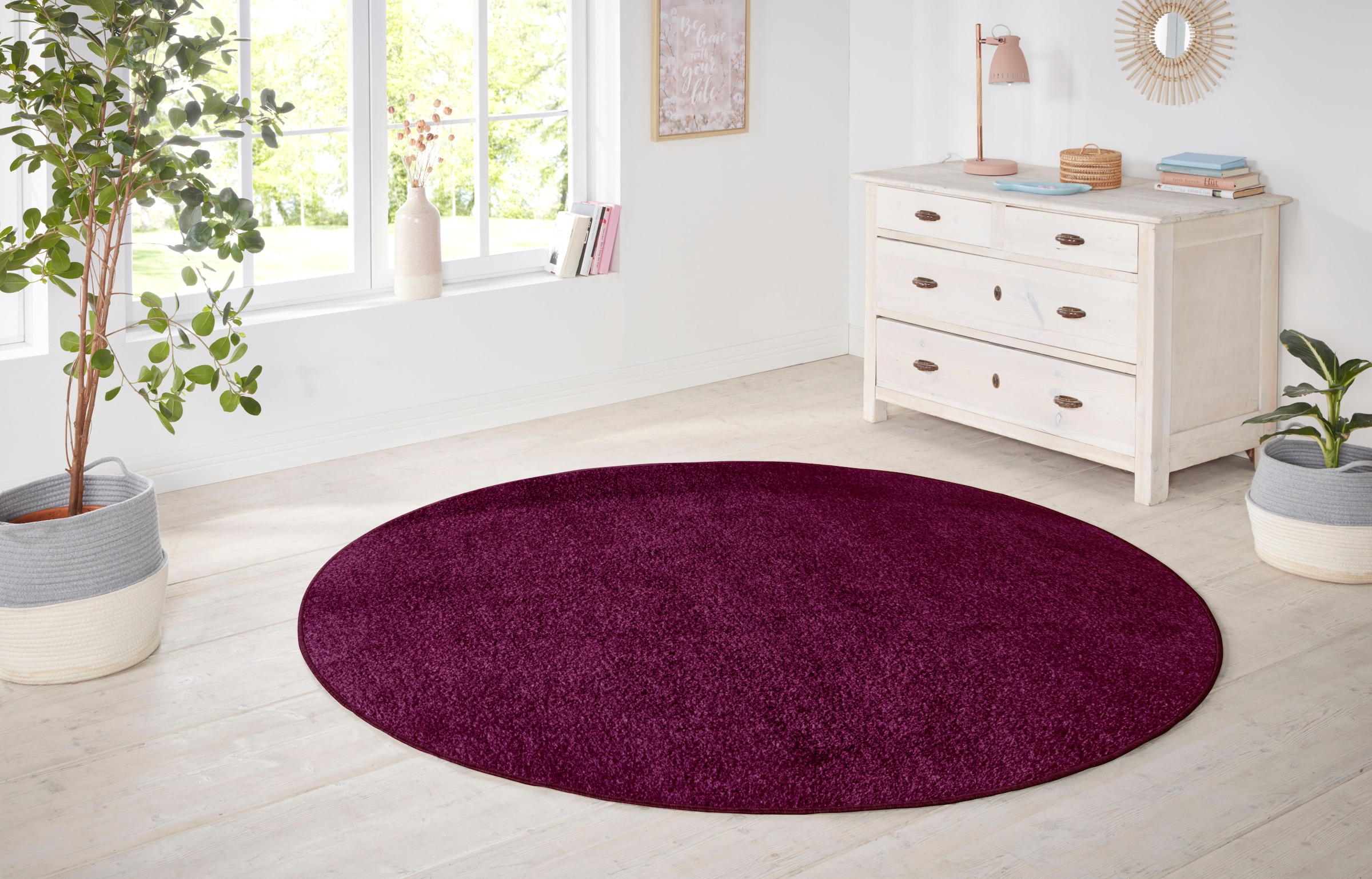 HANSE Home Teppich »Shashi«, rund, Kurzflor, Unifarben, Teppich, Weich, Esszimmer, Kinderzimmer, Flur