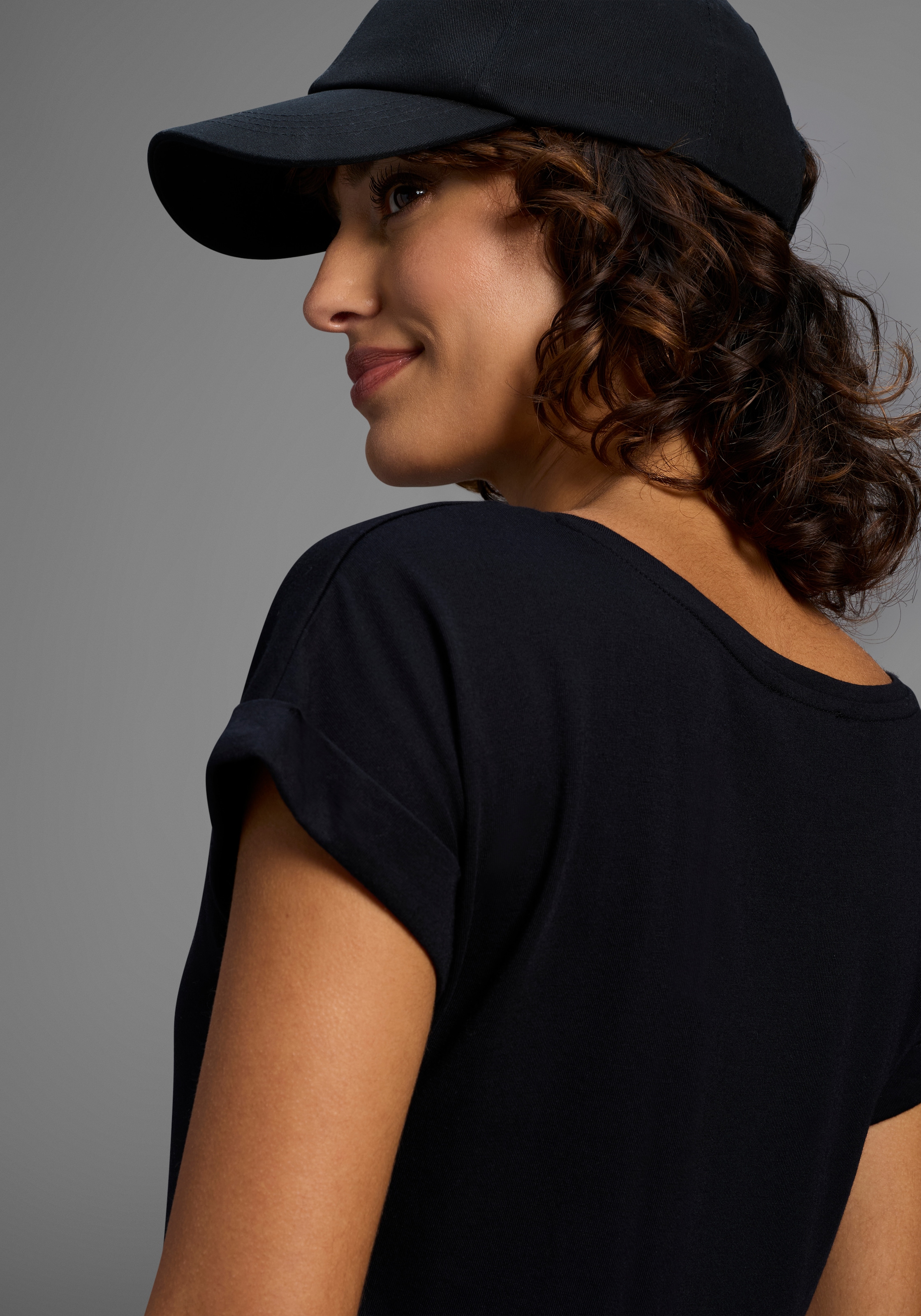 Flashlights T-Shirt Kurzarm, Saum mit Gummibund,  Rundhalsausschnitt