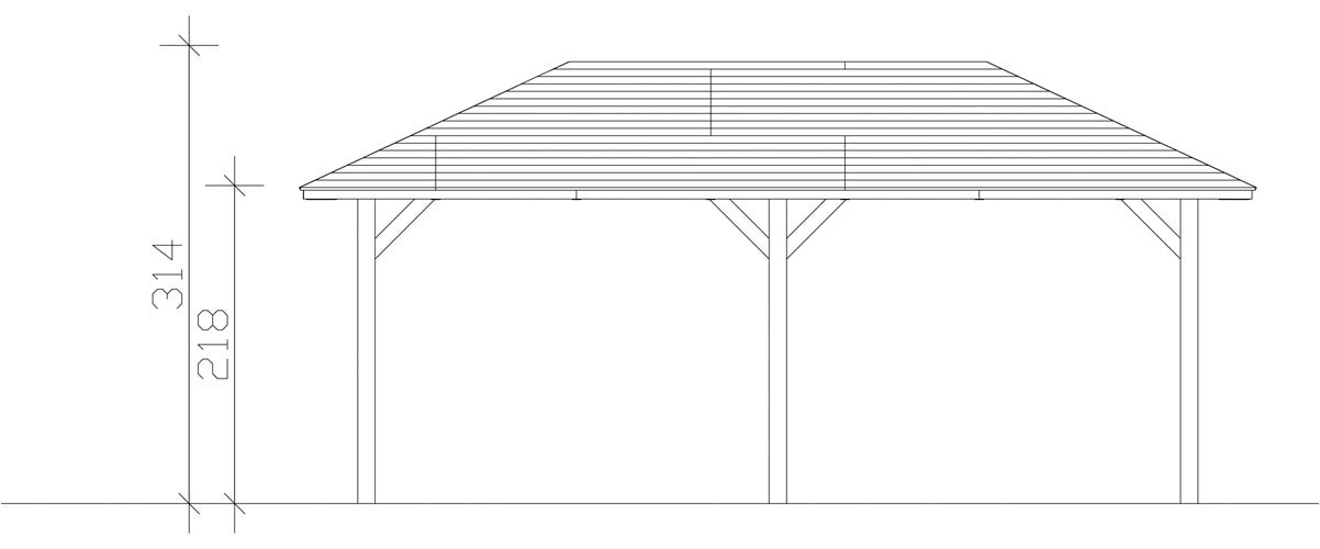 Skanholz Pavillon »Orleans 1«, 4-Eck, BxT: 374x656 cm