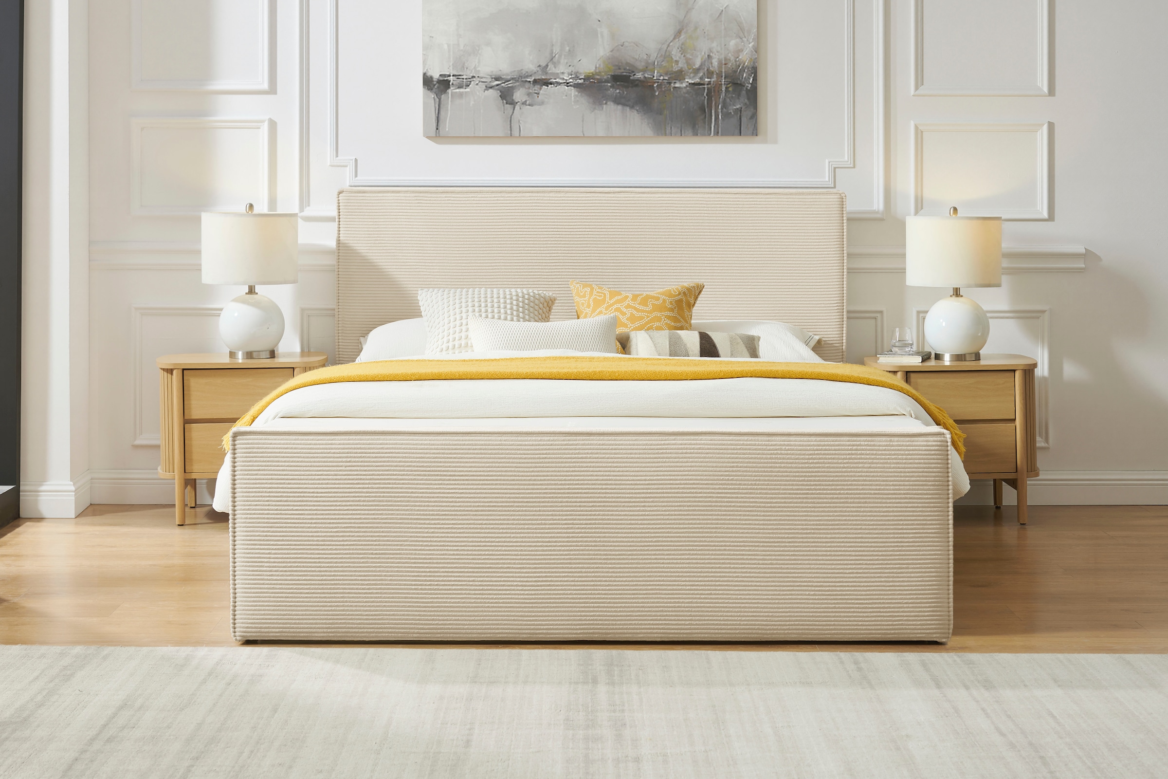 OTTO home Boxbett »Henno inkl. Bettkasten und Topper, Liegefläche 180x200cm« erhältlich in hochwertigem Cord-Stoff und der Größe 180x200 cm