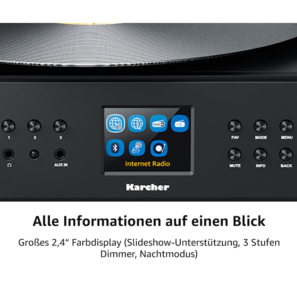 Karcher Digitalradio (DAB+) »MC 8000DI«, (Bluetooth-WLAN Digitalradio (DAB+)-UKW mit RDS 20 W)