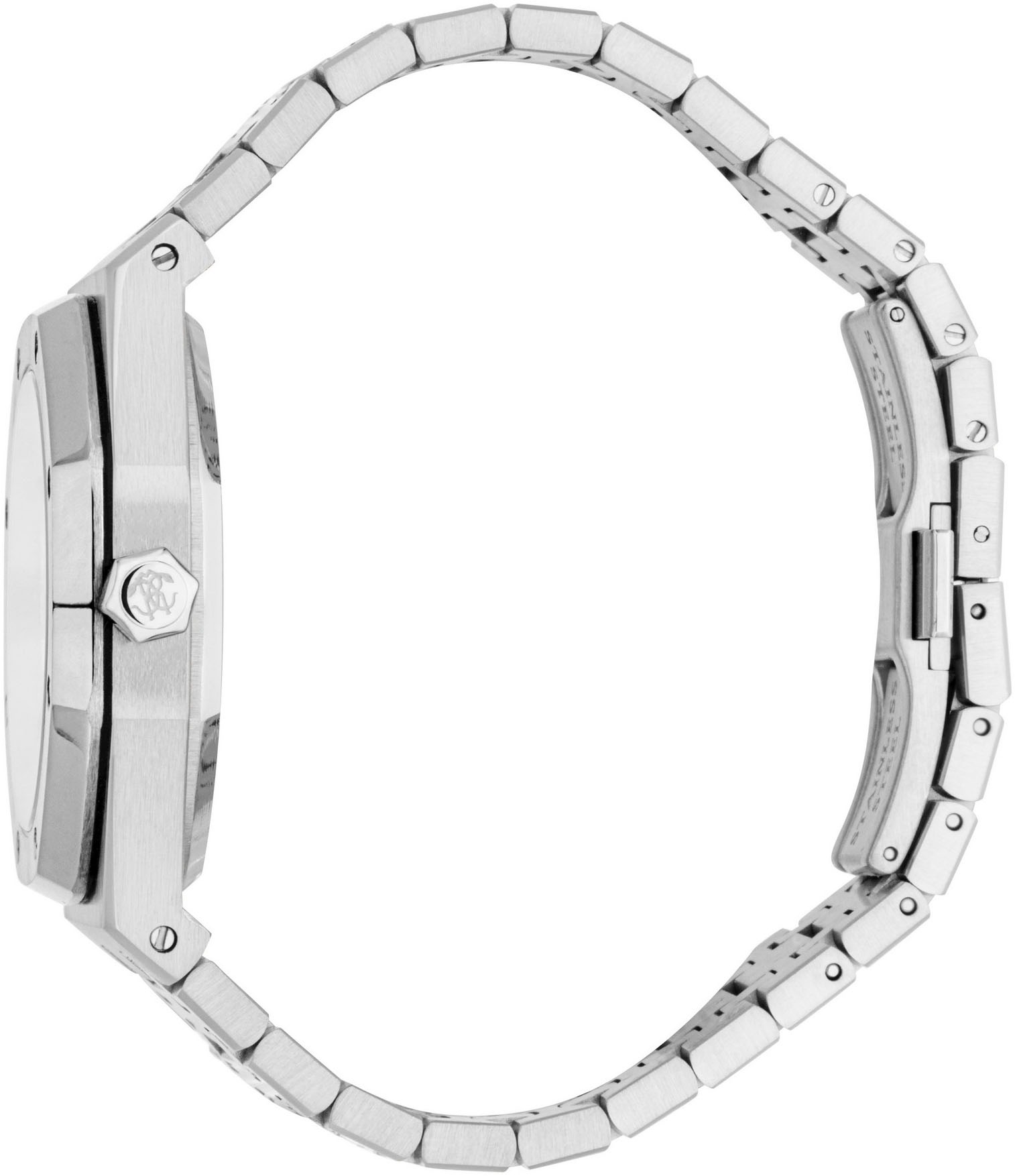 roberto cavalli Quarzuhr »Uomo Ottagono« Armbanduhr, Herrenuhr, Edelstahlarmband, analog, Tag