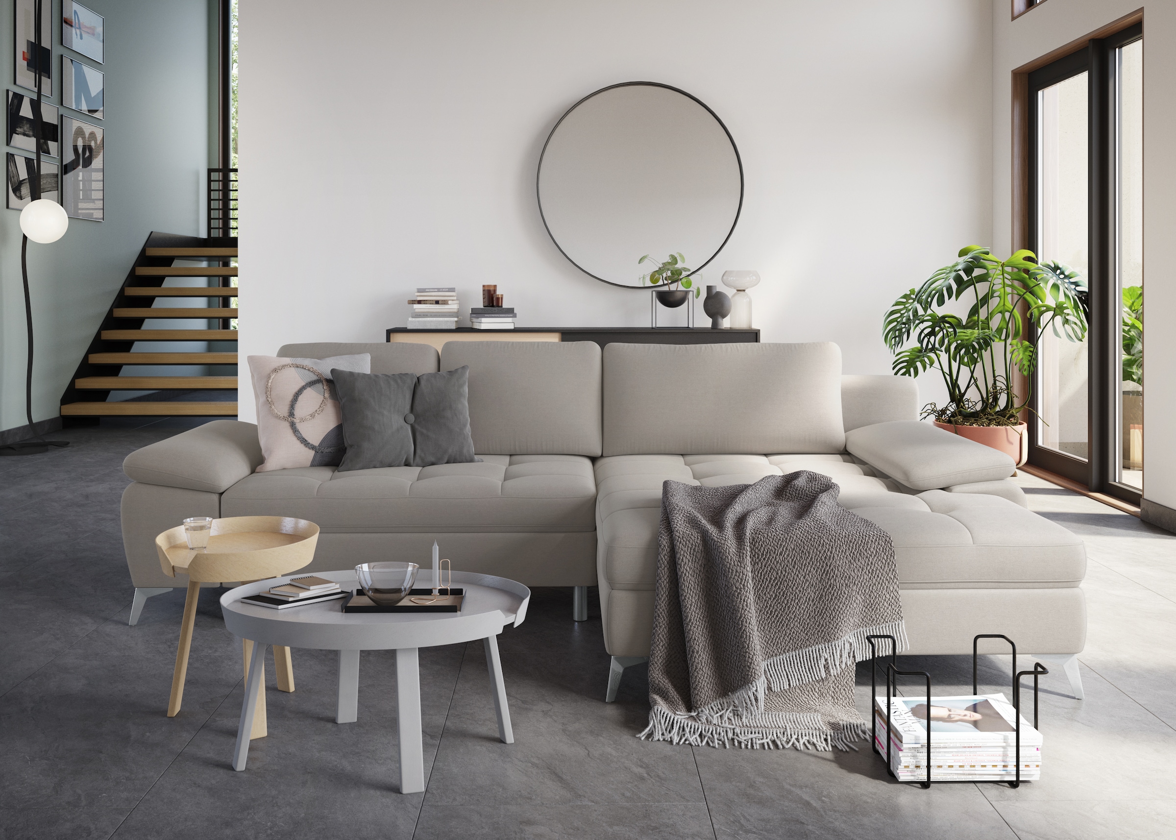 sit&more Ecksofa »Latigo L-Form« mit Mega-Recamiere, wahlweise mit Bettfunk günstig online kaufen