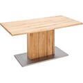 MCA furniture Esstisch »Greta«, Esstisch Massivholz mit Baumkante, gerader Kante oder geteilter Tischplatte