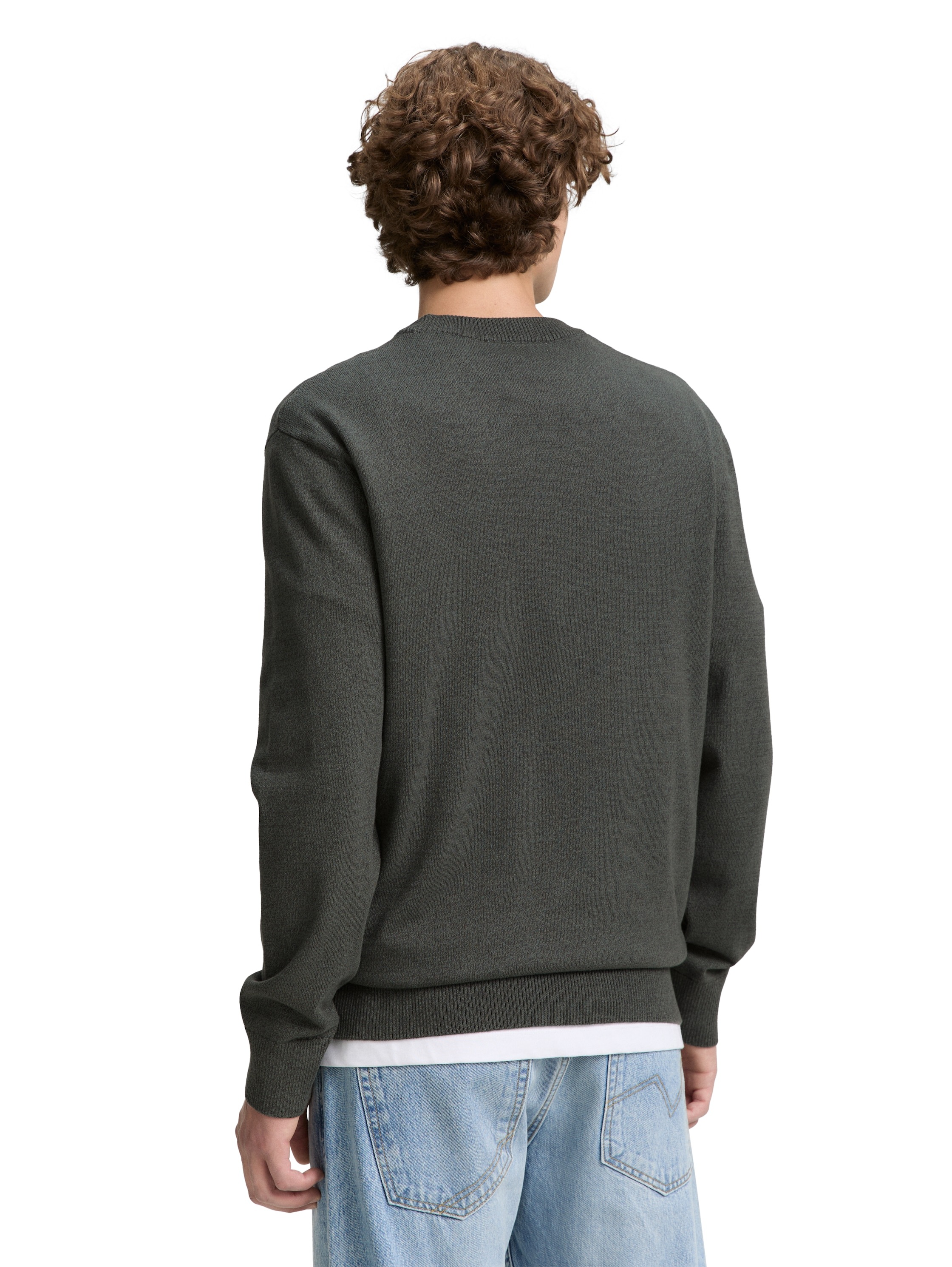 TOM TAILOR Denim Strickpullover, in melierter Optik