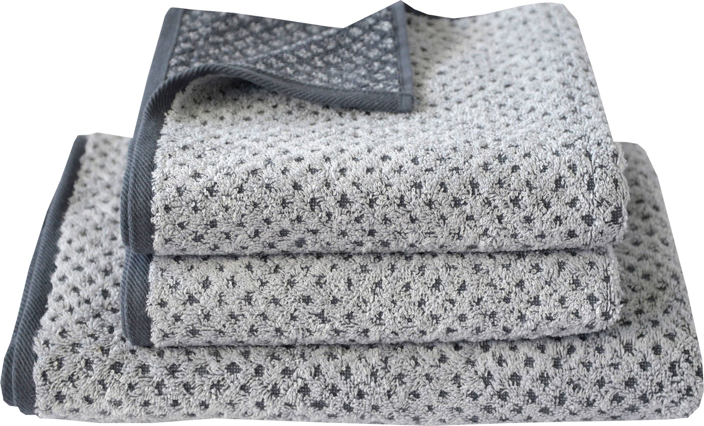 Dyckhoff Handtuch Set »Golden Shades Rhombus«, 3 tlg., Walkfrottier, 2 Hand günstig online kaufen